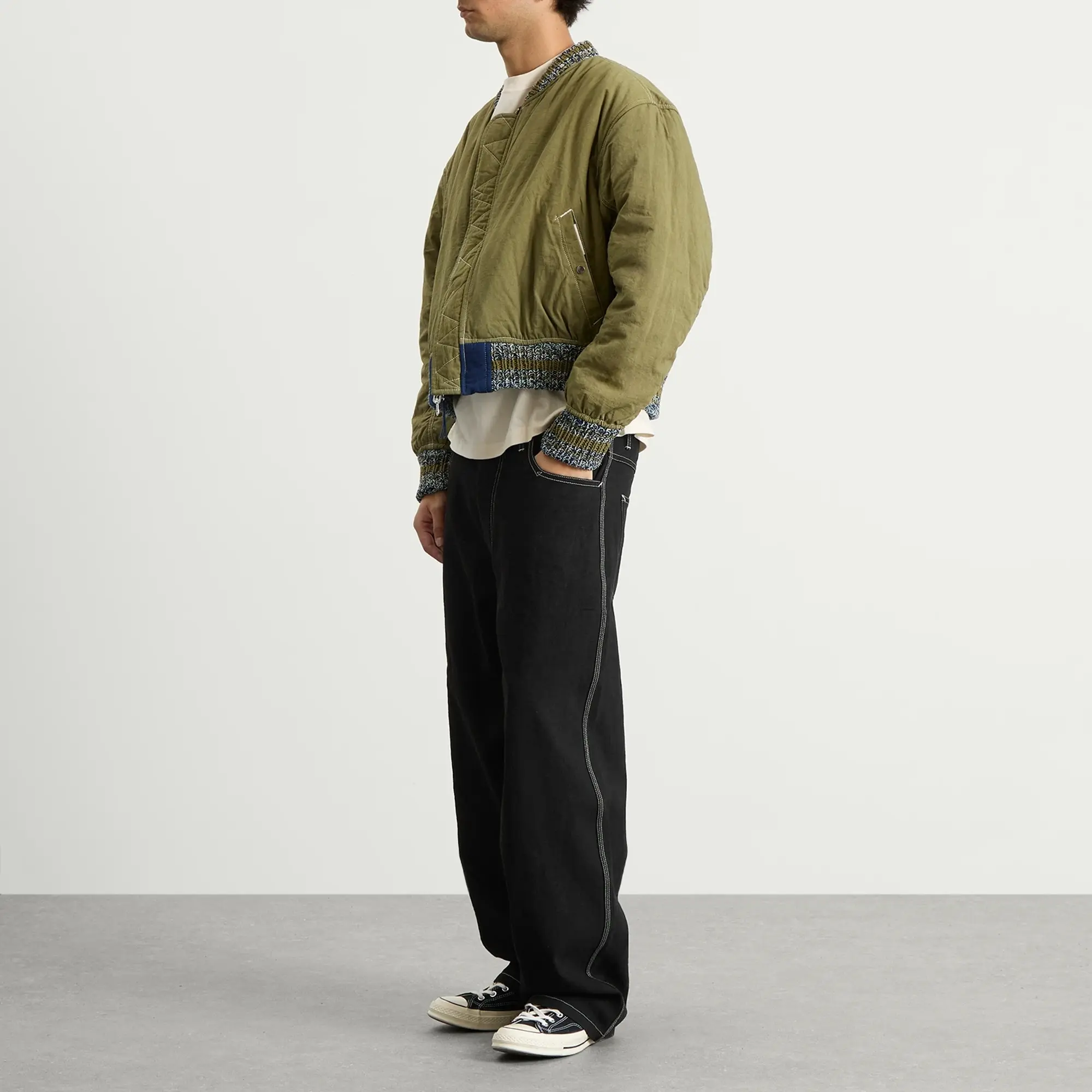 Story mfg Poetry Canvas Wonky-Wear Pants Black