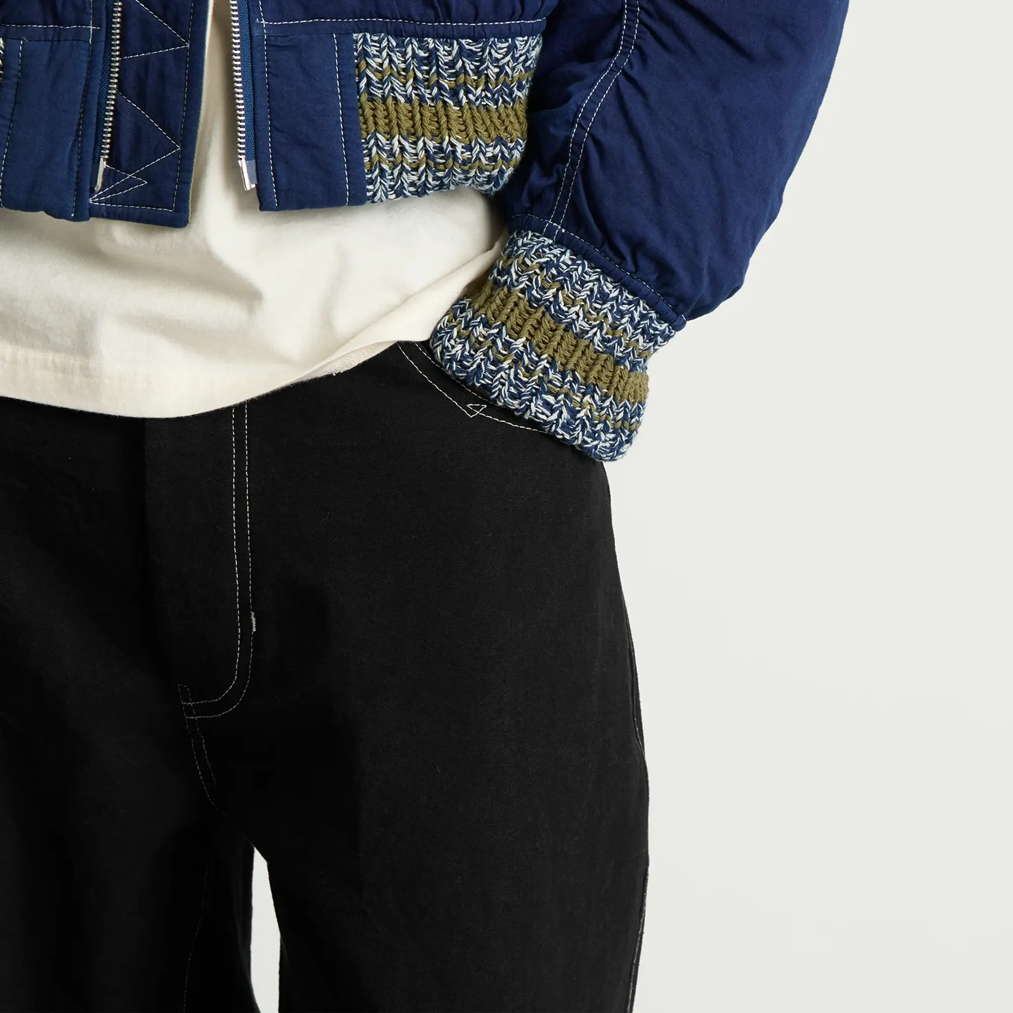 Story mfg Poetry Canvas Wonky-Wear Pants Black