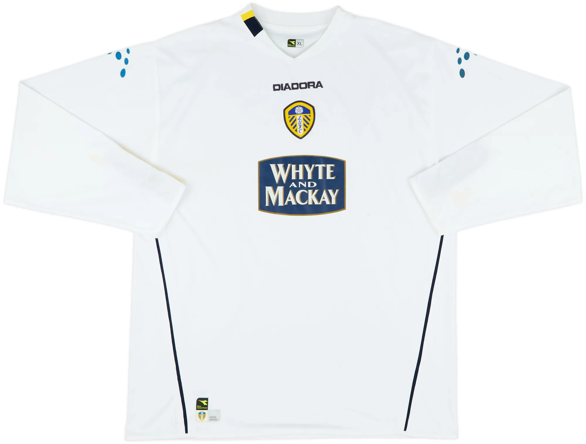 Diadora Leeds United Mens LS Home Shirt 2004/05