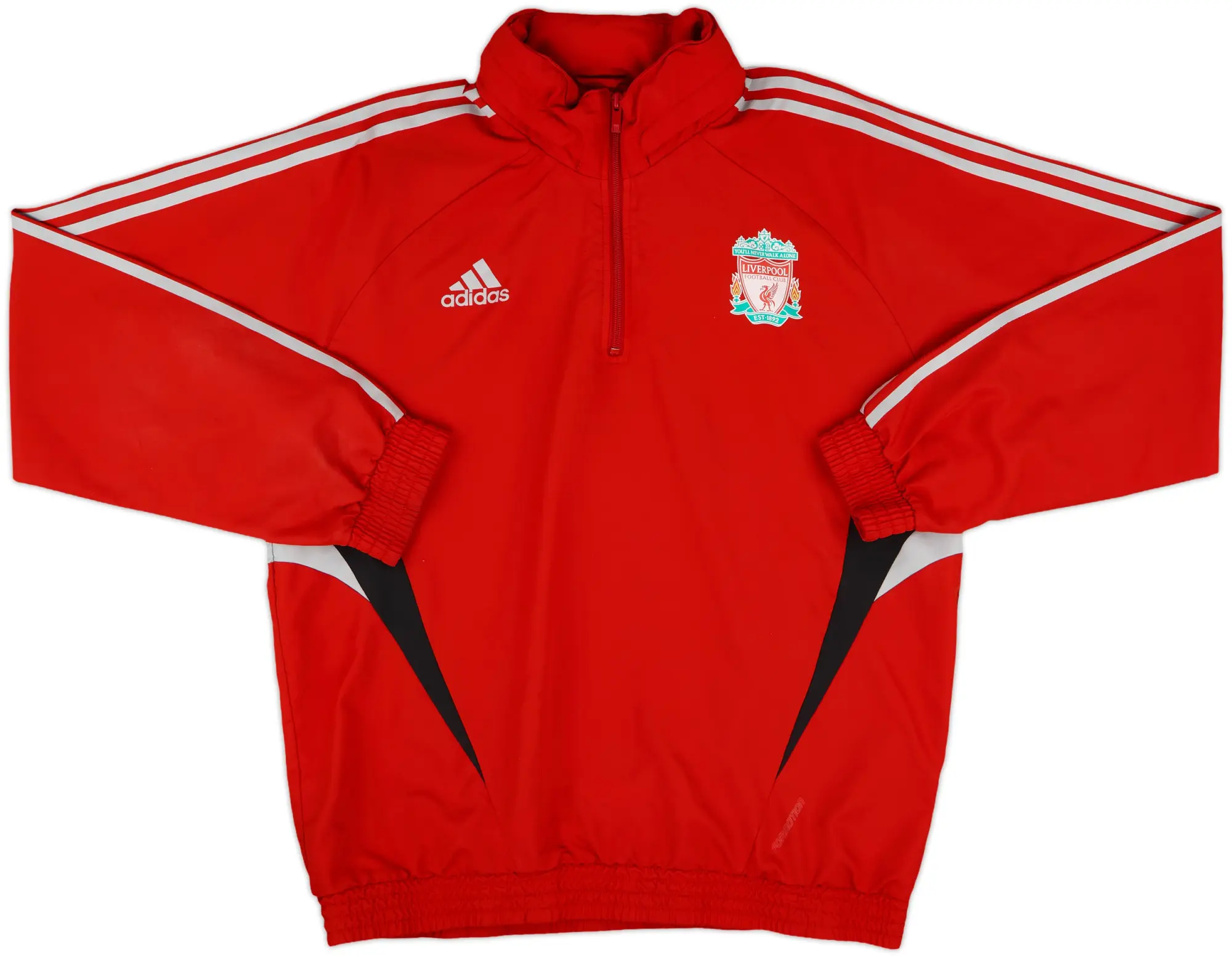 2008-09 Liverpool adidas 1/4 Zip Hooded Drill Top - 8/10 - (XL)