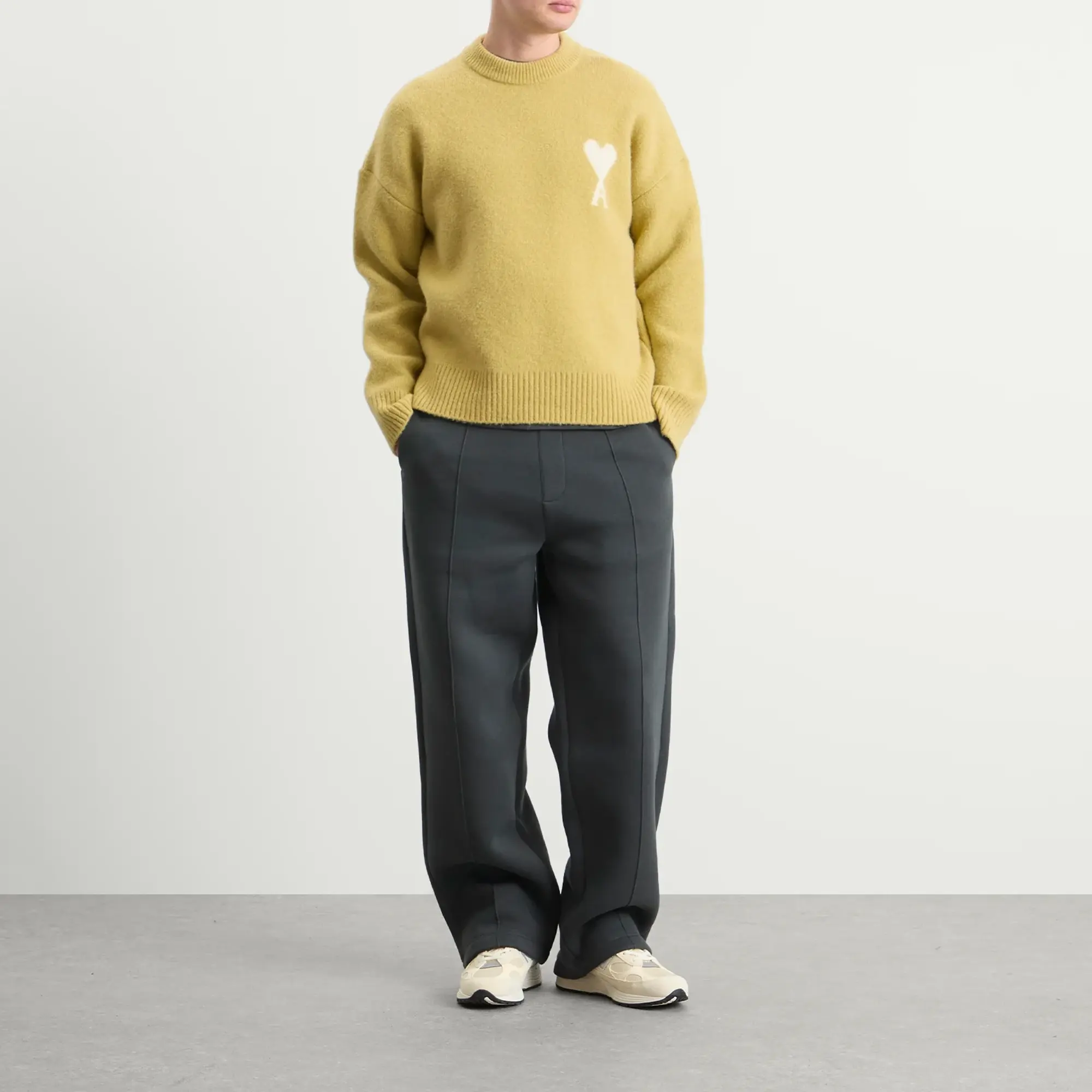 AMI Paris Men's Brushed Fleece Big ADC Jogger Anthracite
