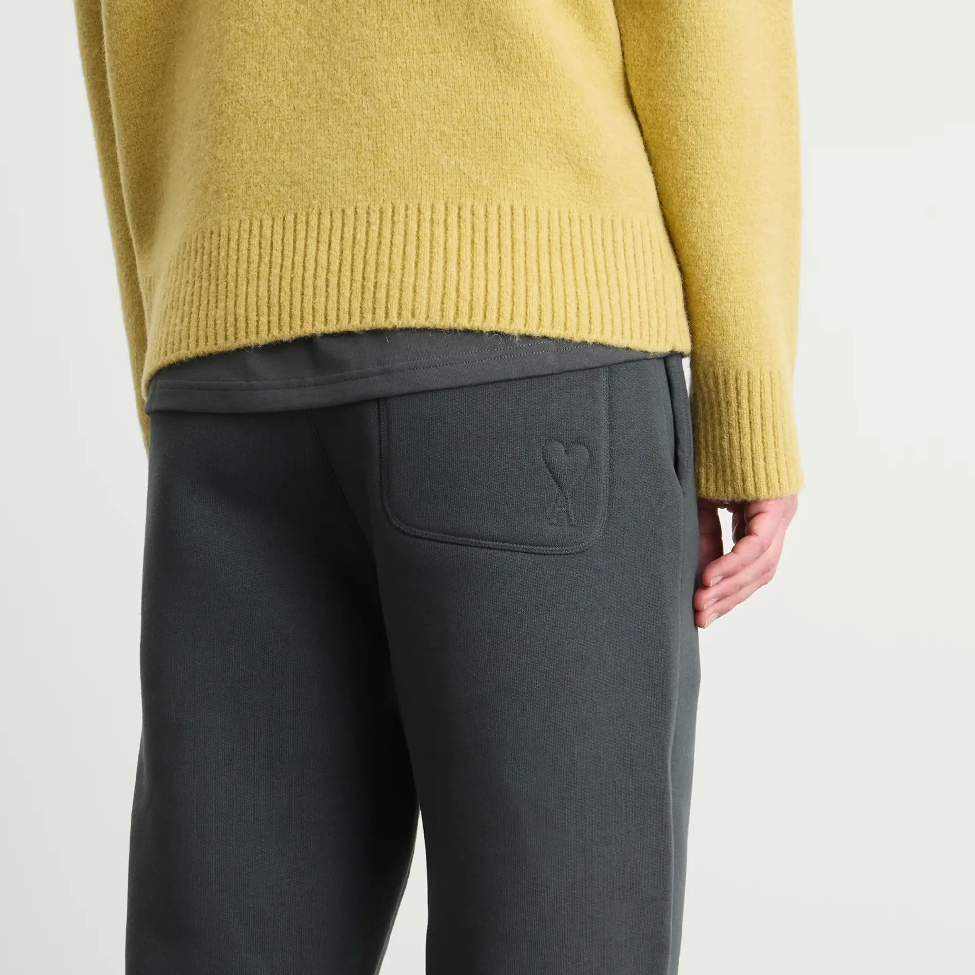 AMI Paris Men's Brushed Fleece Big ADC Jogger Anthracite