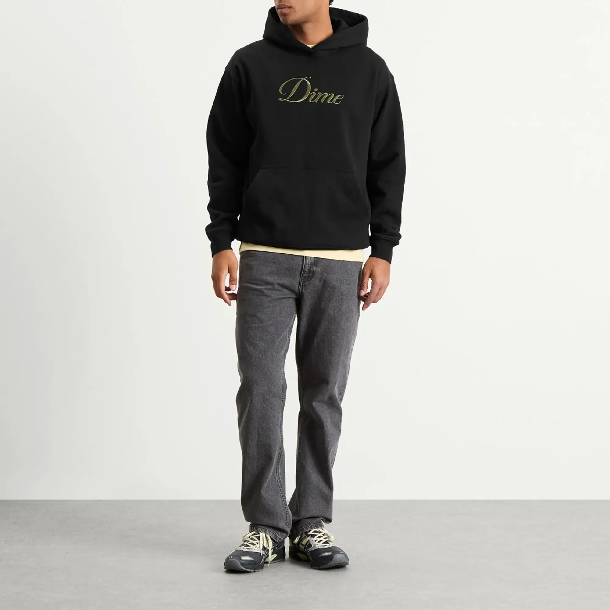Dime Men's Cursive Hoodie Black