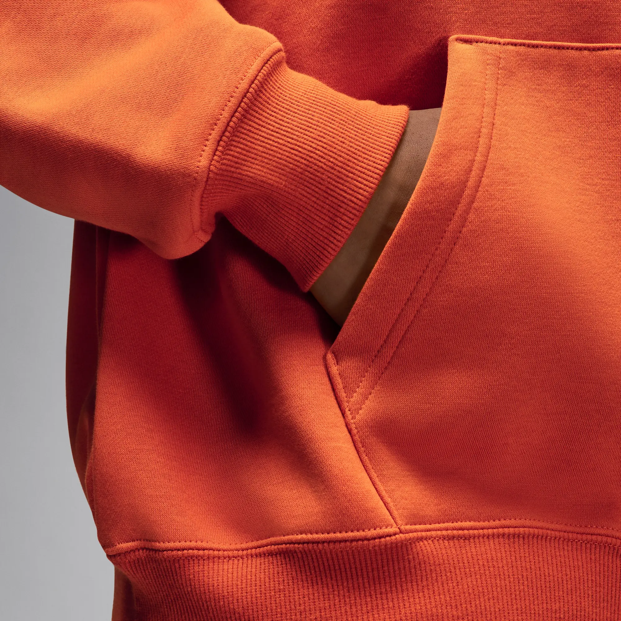 Nike Jordan Brooklyn Fleece Men's Graphic Pullover Hoodie - Orange - Cotton/Polyester