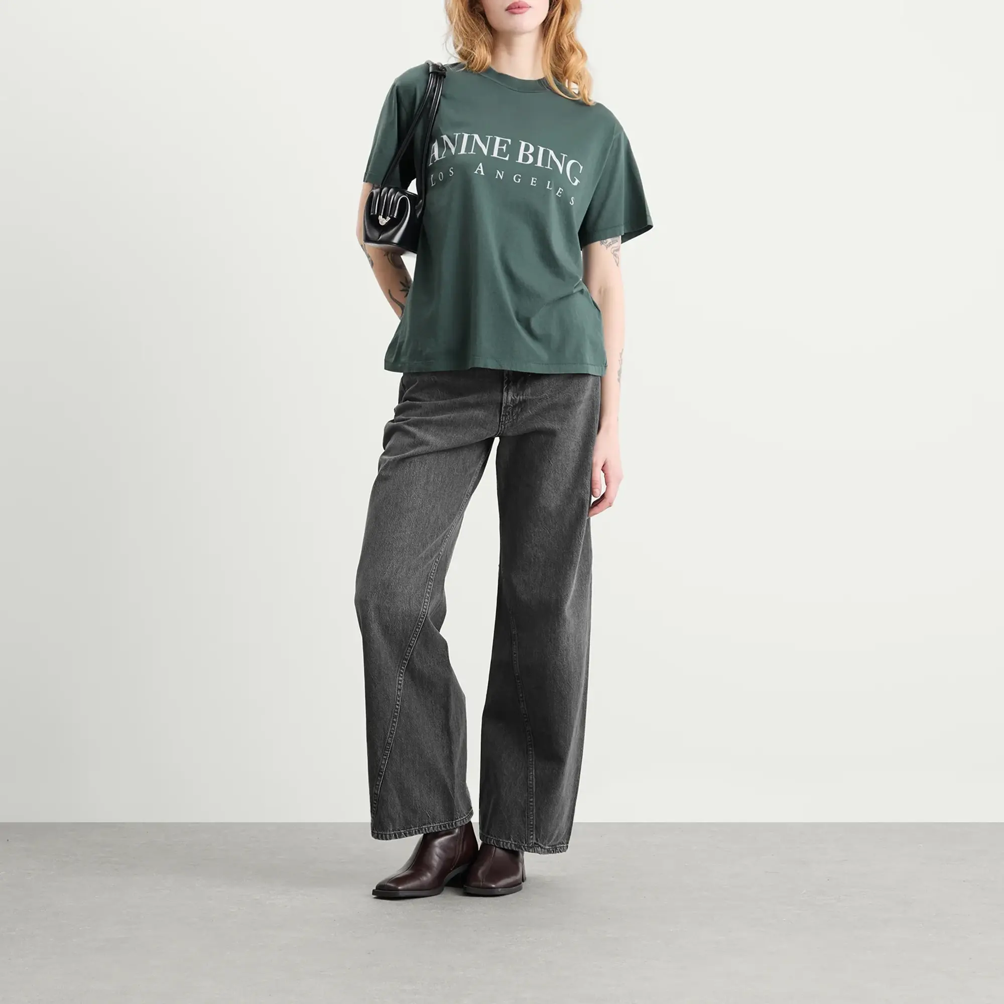 Anine Bing Women's Ashton Los Angeles T-Shirt Dark Green