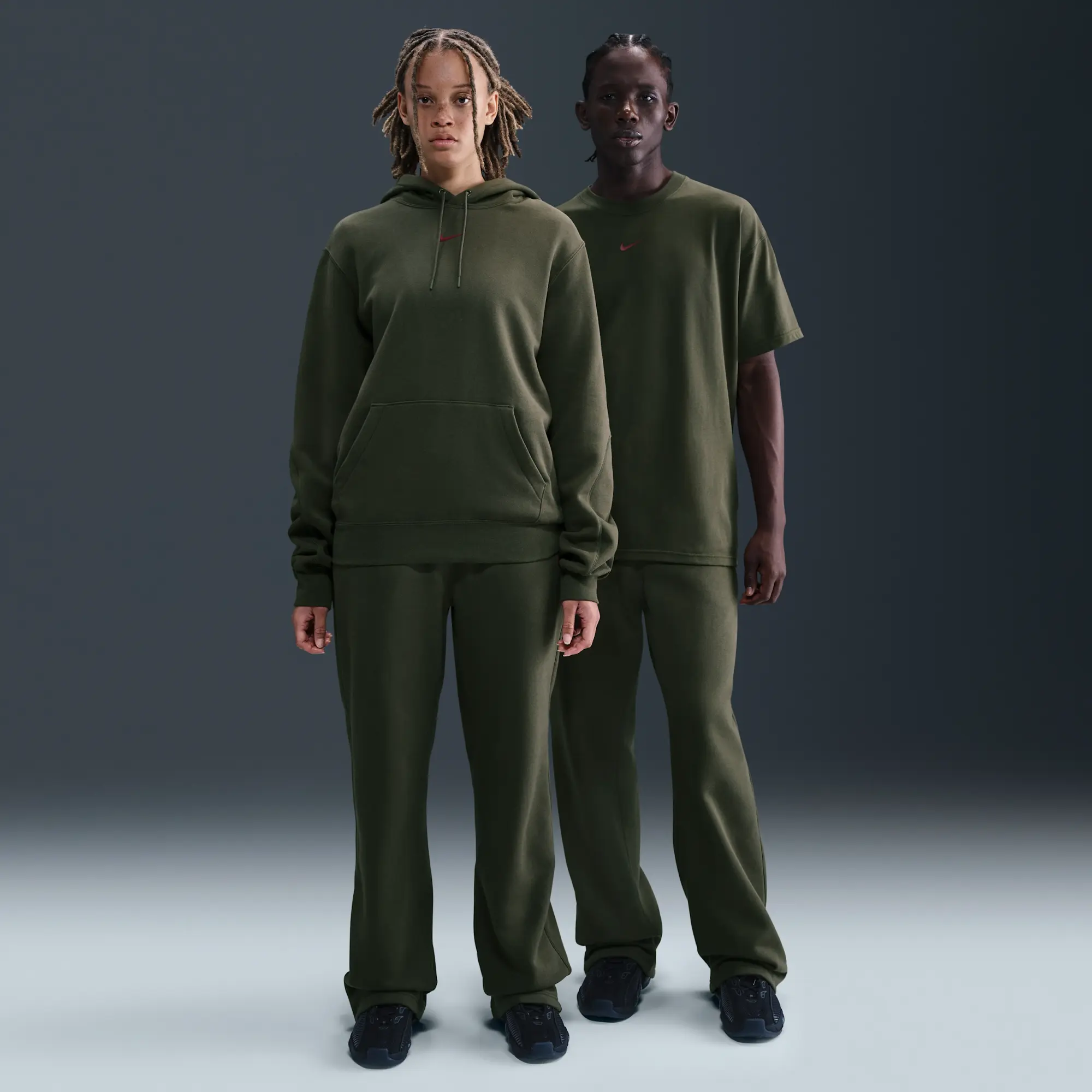 Nike NOCTA NOCTA Fleece CS Open-Hem Tracksuit Bottoms - Green - Cotton/Polyester