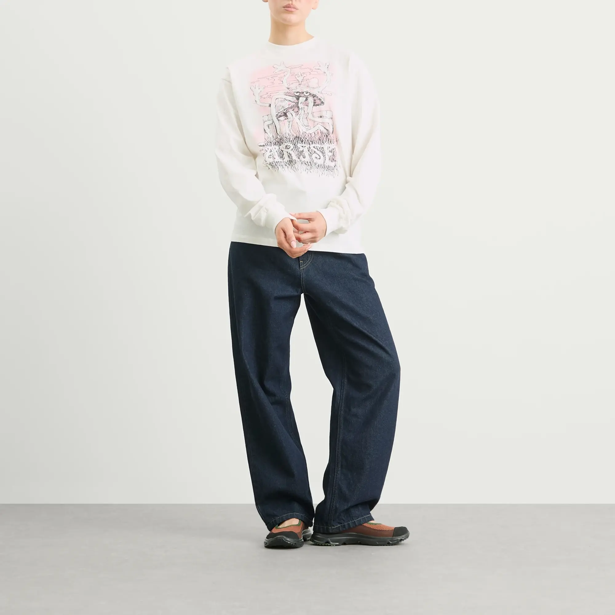 Aries Women's Faded Shroom Awakening Long Sleeve T-Shirt White