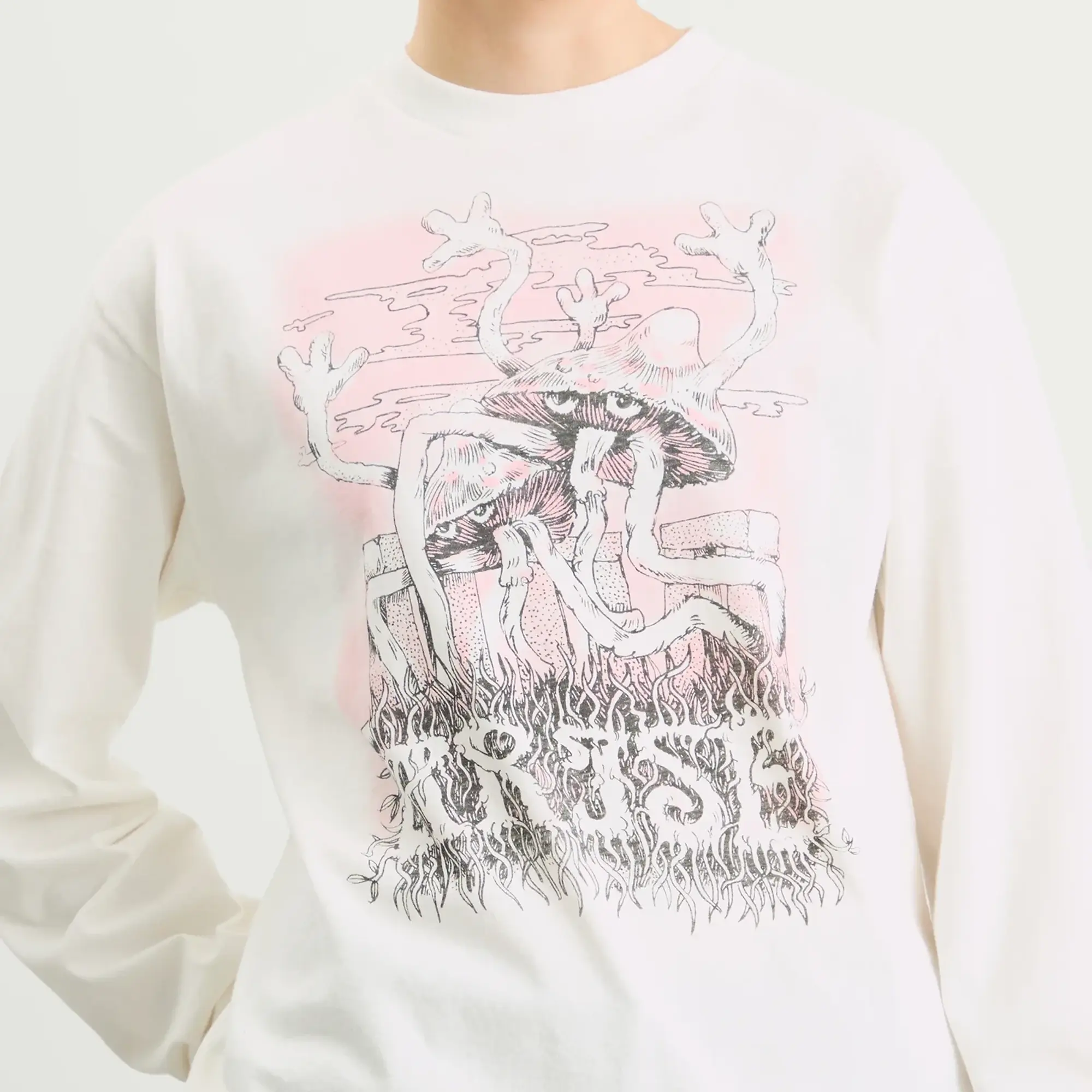 Aries Women's Faded Shroom Awakening Long Sleeve T-Shirt White