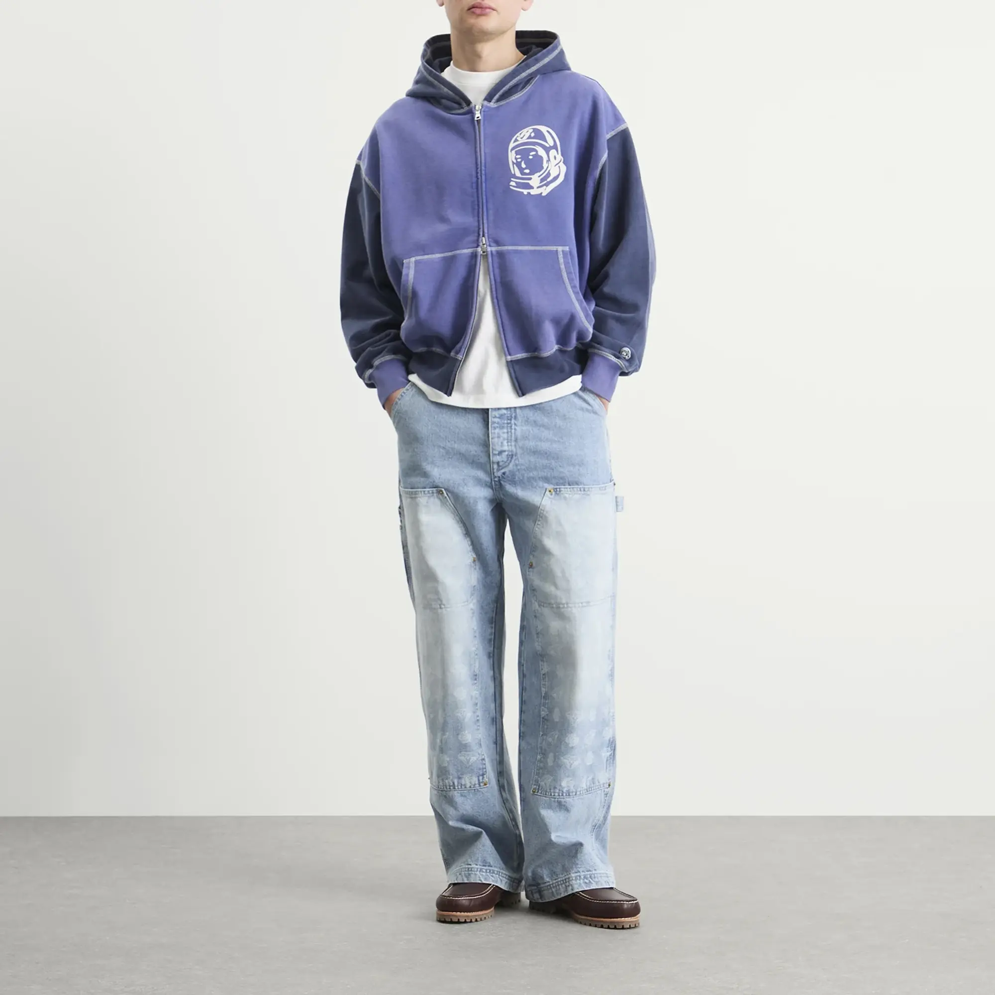 Billionaire Boys Club Men's Diamonds & Dollars Denim Carpenter Pan Light Wash Blue