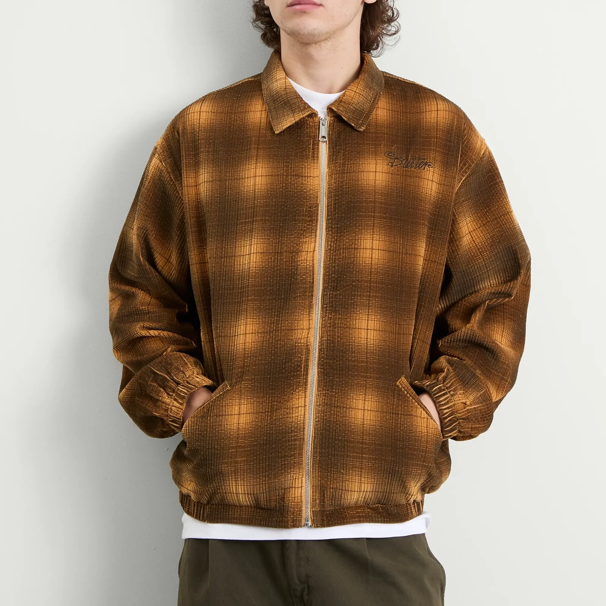 Butter Goods Men's Jive Cord Jacket Mustard Plaid