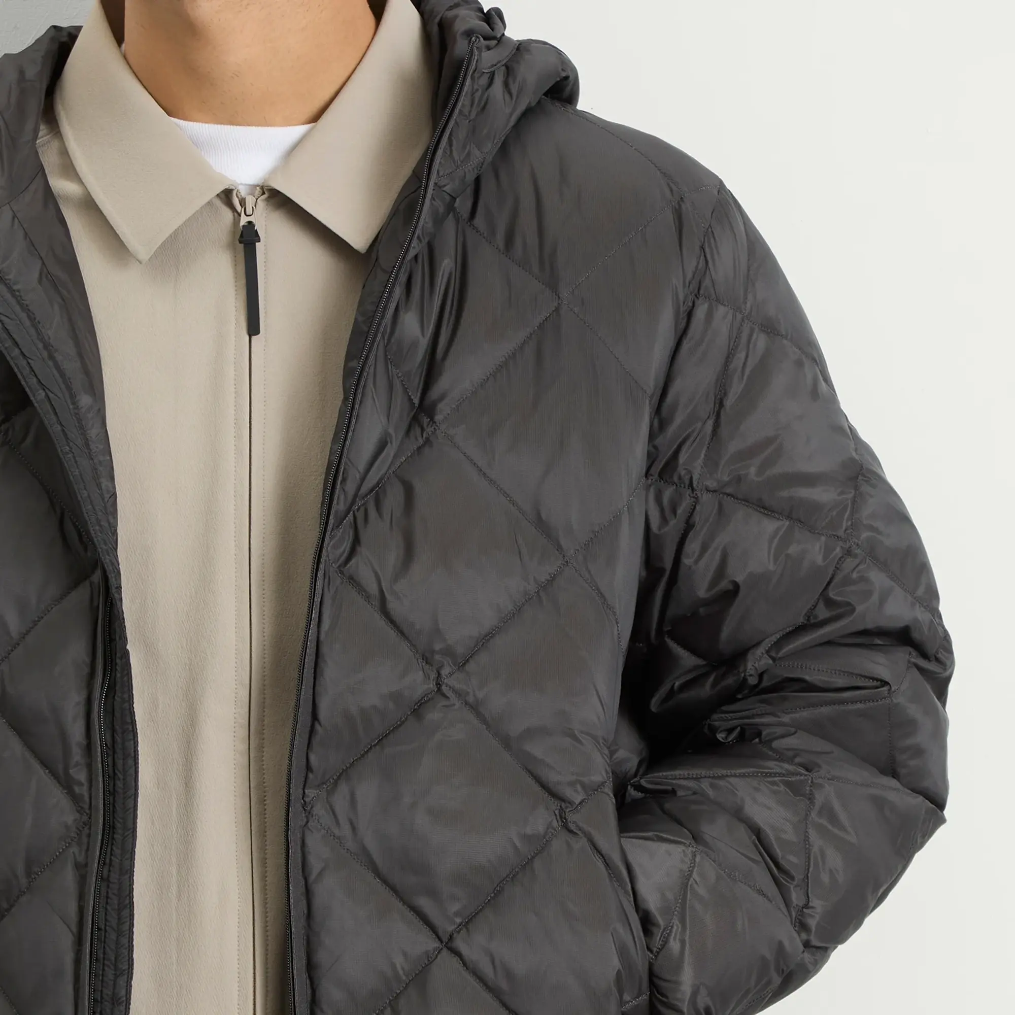Hiking Patrol Men's Base LT Down Hooded Jacket Charcoal Black