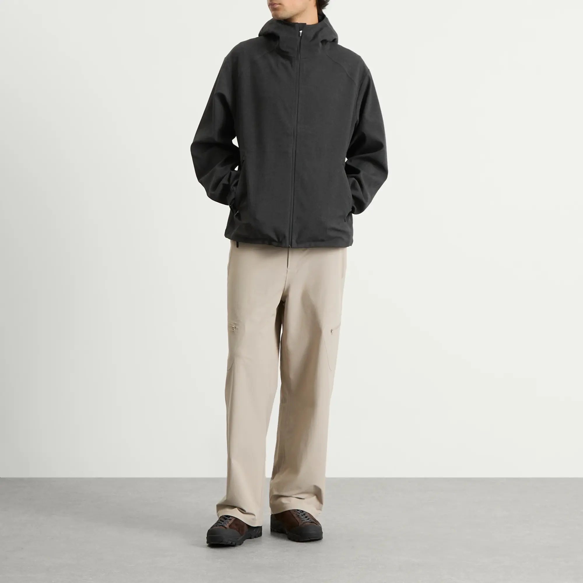 Hiking Patrol Men's Waypoint Texture Hooded Jacket Dark Grey