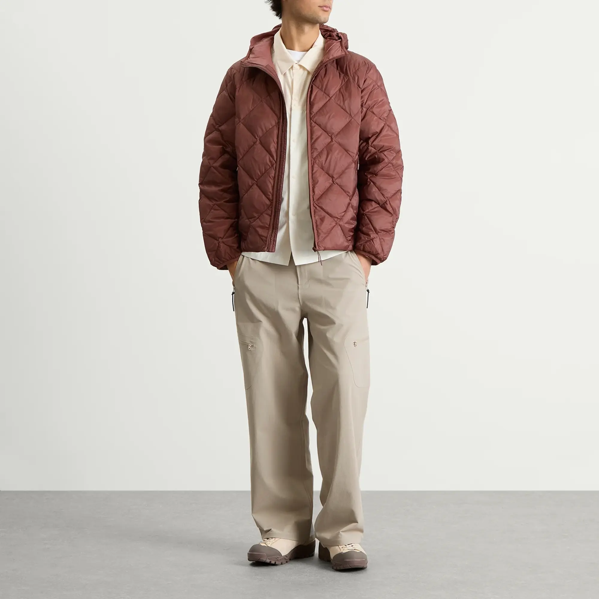 Hiking Patrol Men's Base LT Down Hooded Jacket Maroon