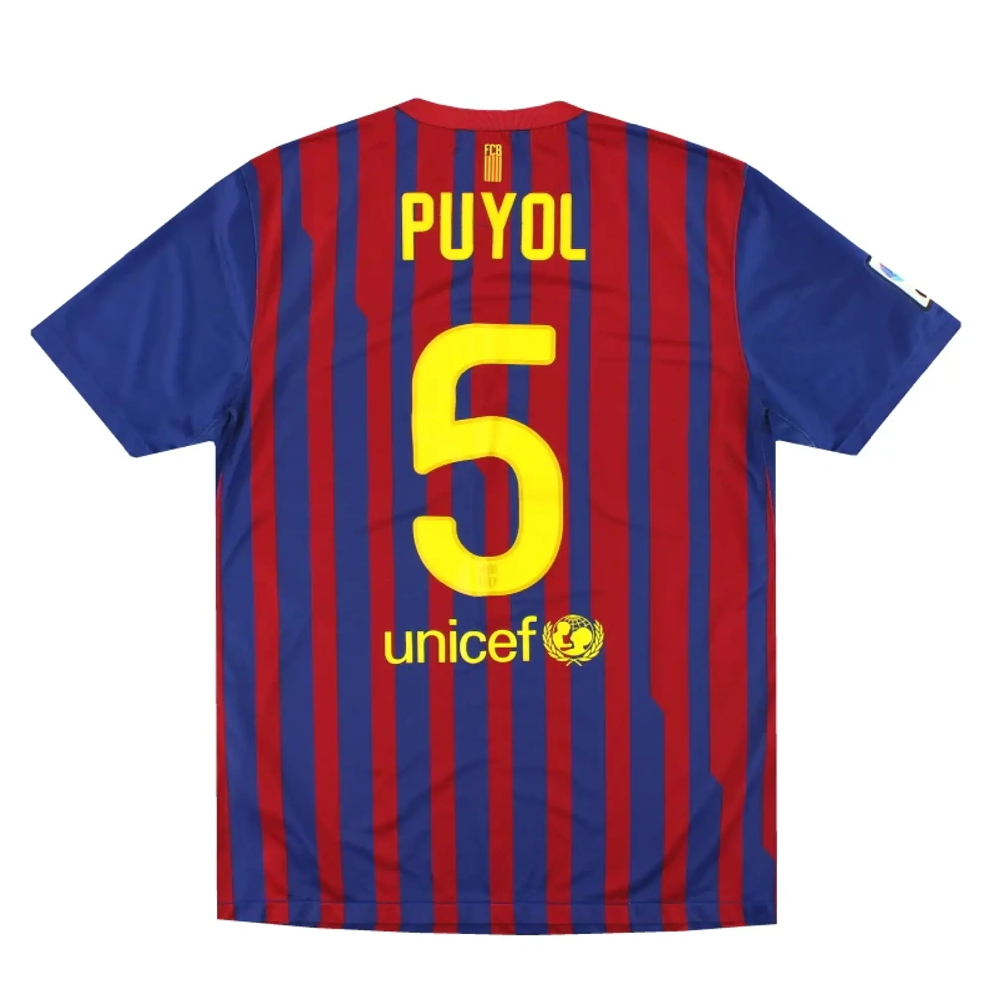 2011-12 Barcelona Nike Home Shirt Puyol #5 L - Barcelona / Excellent 