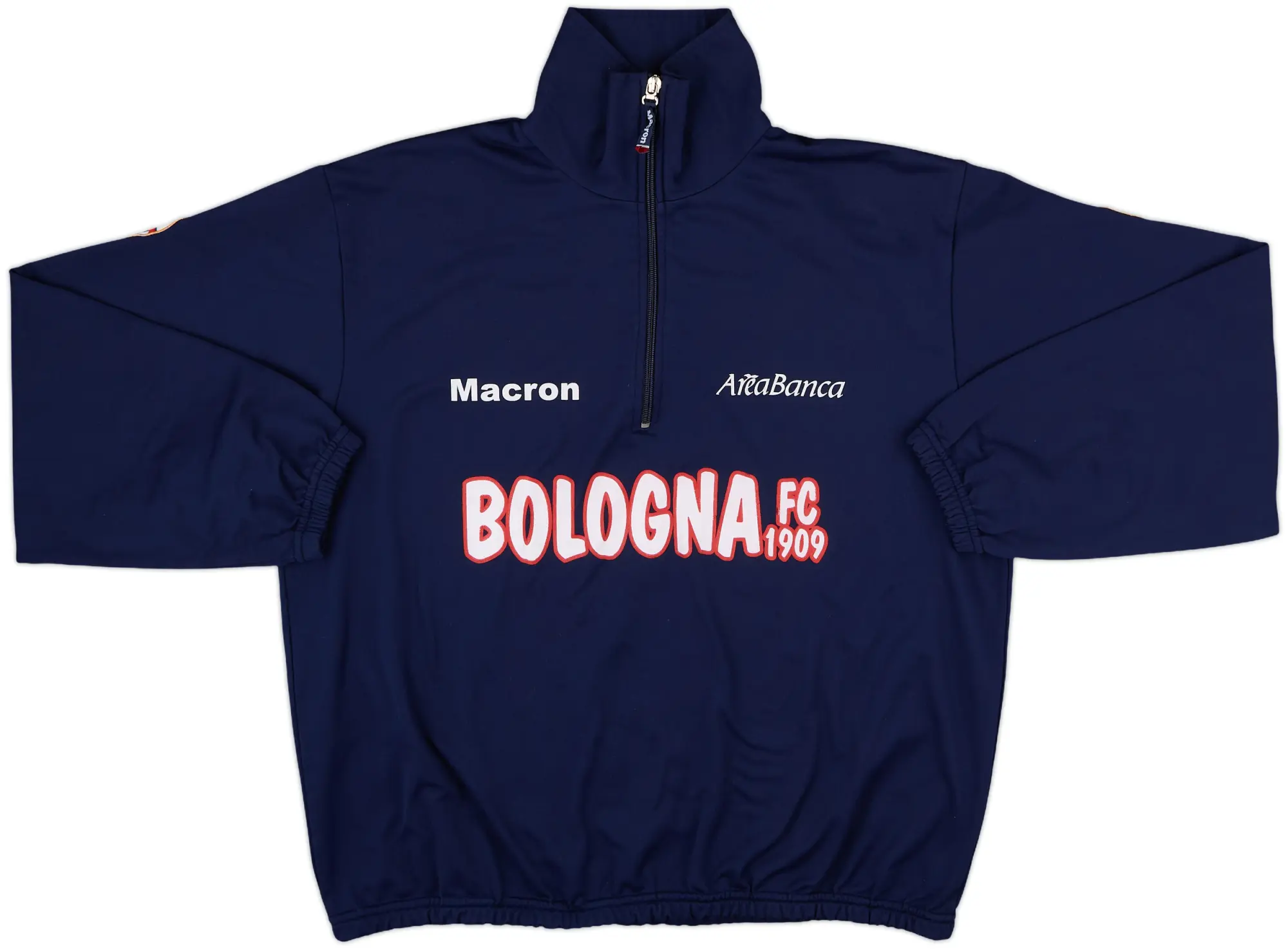 2001-02 Bologna Macron 1/4 Zip Sweat Top - 8/10 - (L)