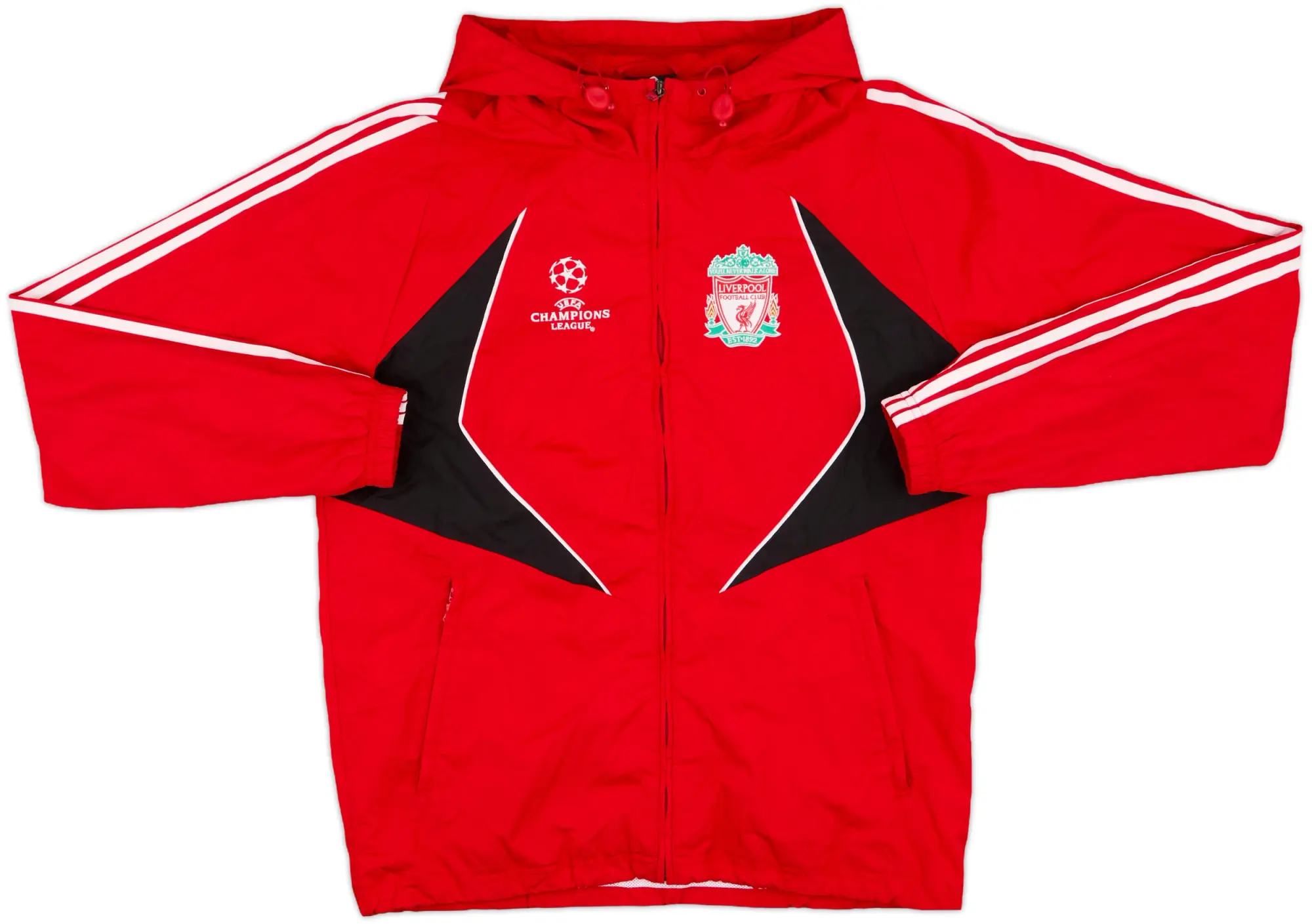 2007-08 Liverpool adidas CL Hooded Rain Jacket - 7/10 - (M)