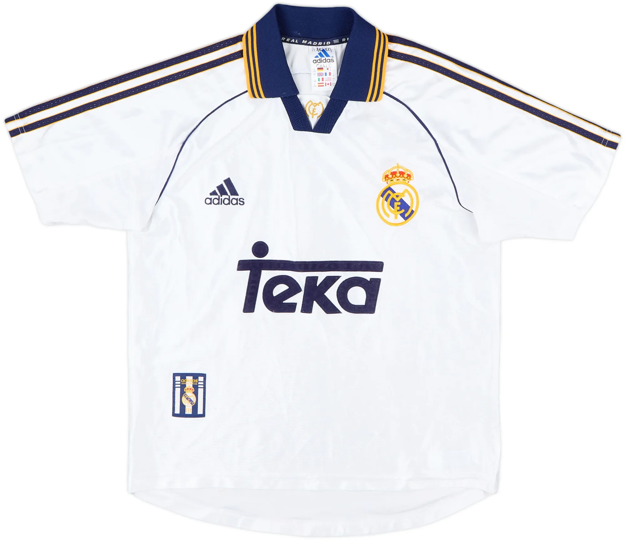 adidas Real Madrid Mens SS Home Shirt 1998/00