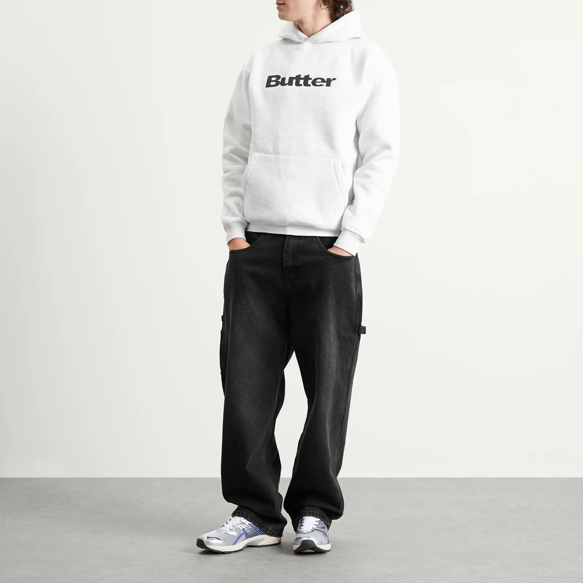 Butter Goods Men's Ripstop Logo Applique Hoodie Ash