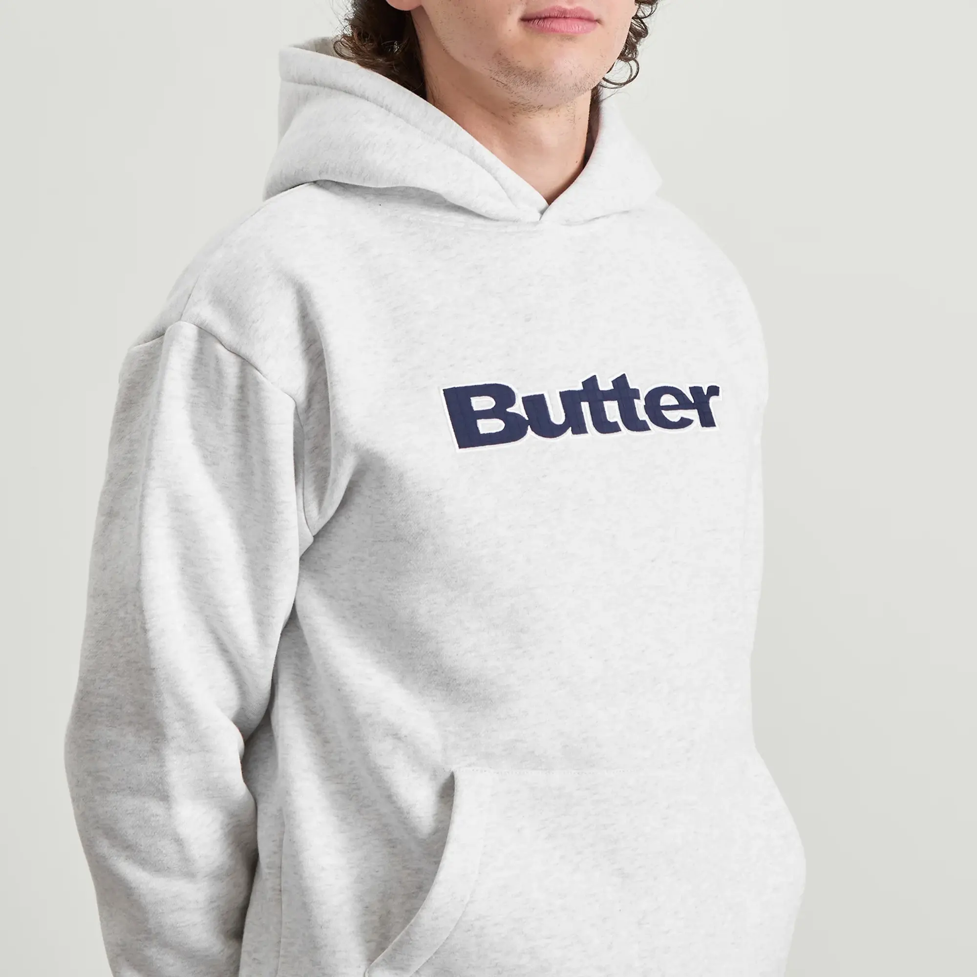 Butter Goods Men's Ripstop Logo Applique Hoodie Ash