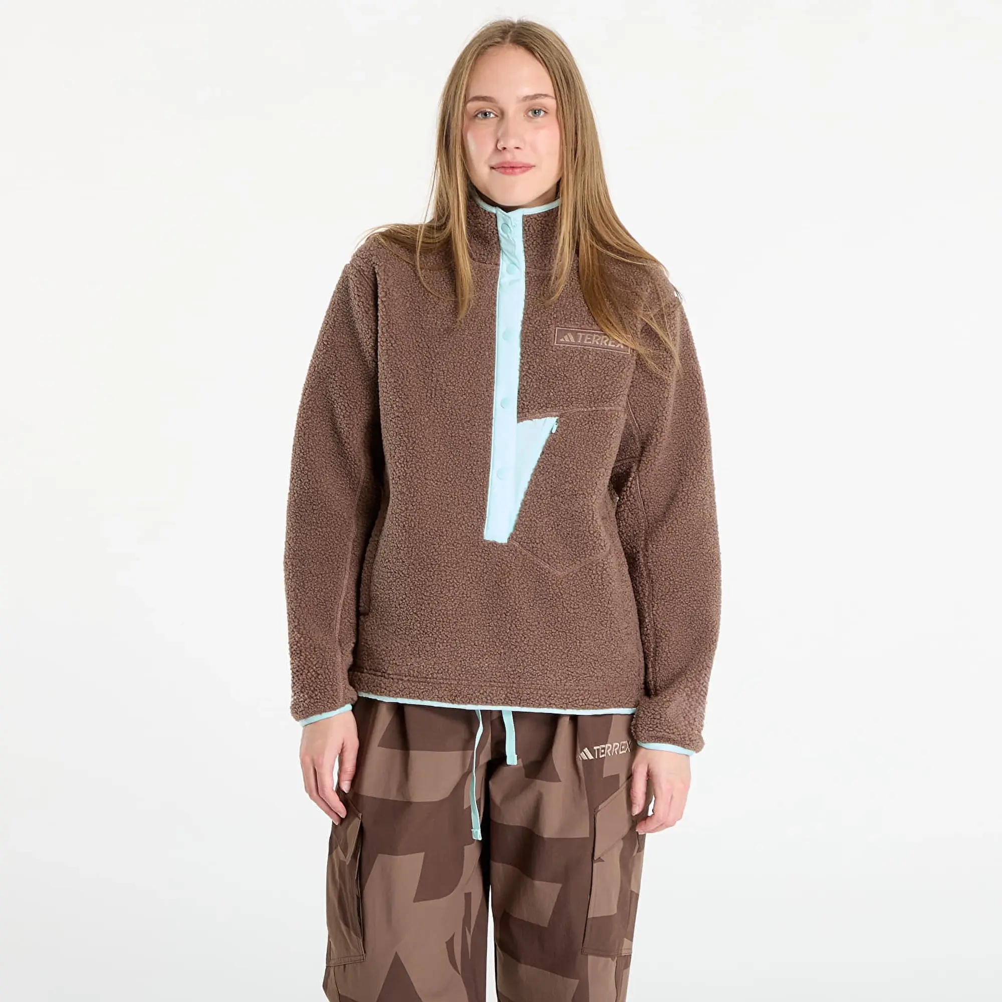 Sweatshirt Adidas Terrex Xploric High Pile Fleece Pullover Sweatshirt Earth Strata/ Aurora Ivy Xs