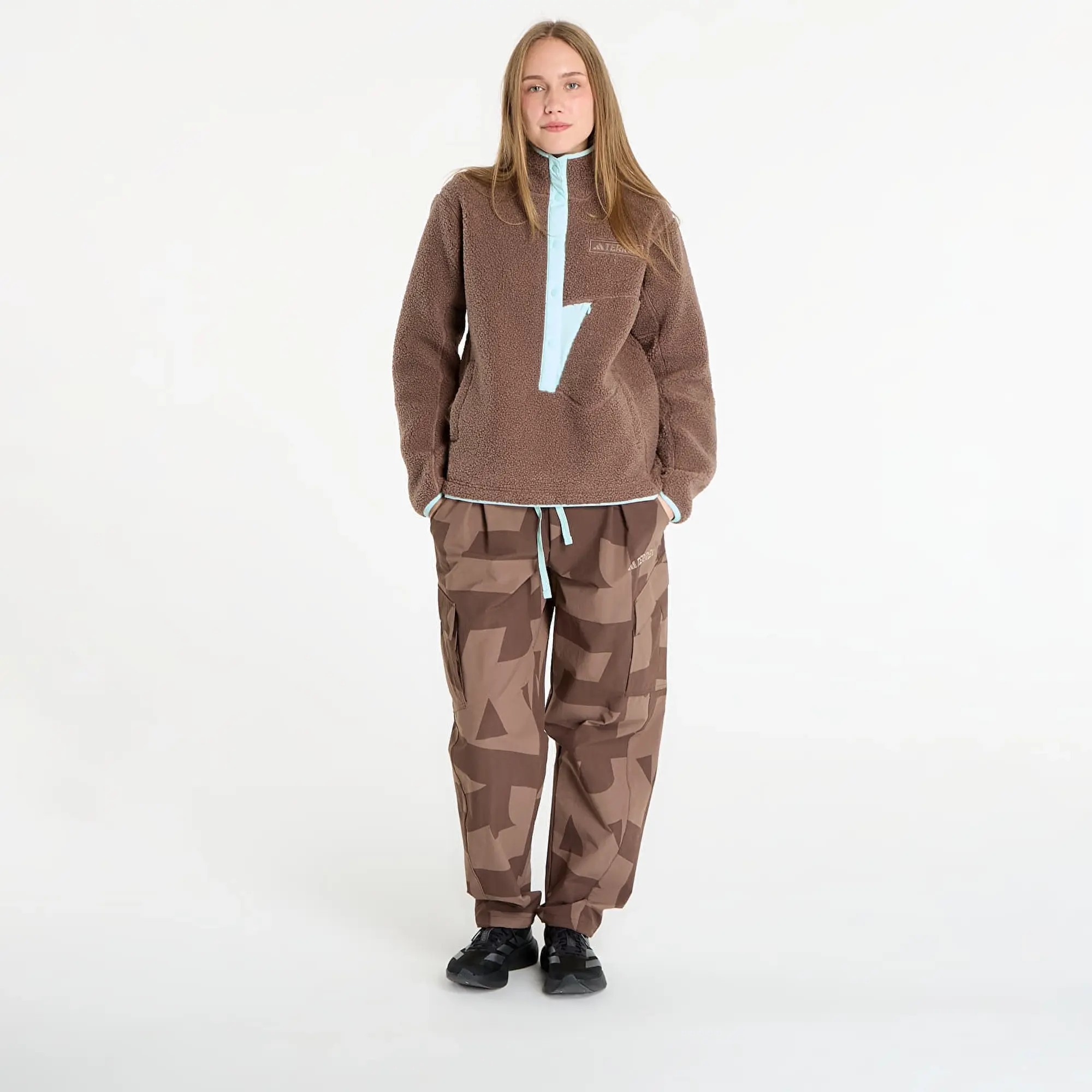 Sweatshirt Adidas Terrex Xploric High Pile Fleece Pullover Sweatshirt Earth Strata/ Aurora Ivy Xs