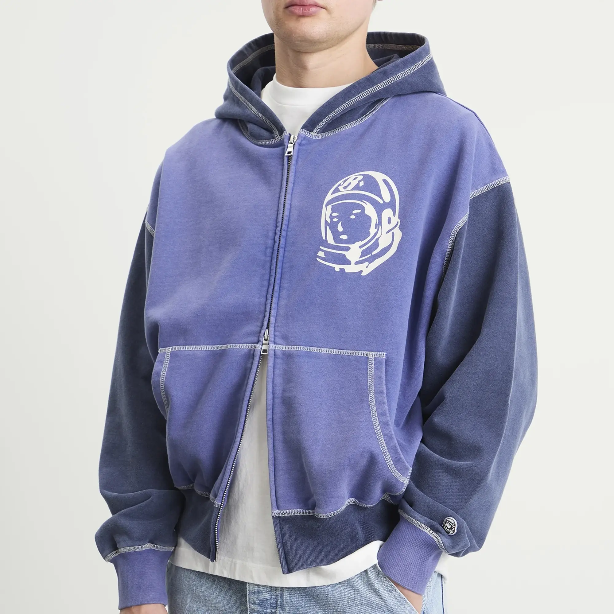 Billionaire Boys Club Men's Indigo Oversized College Zip Hoodie