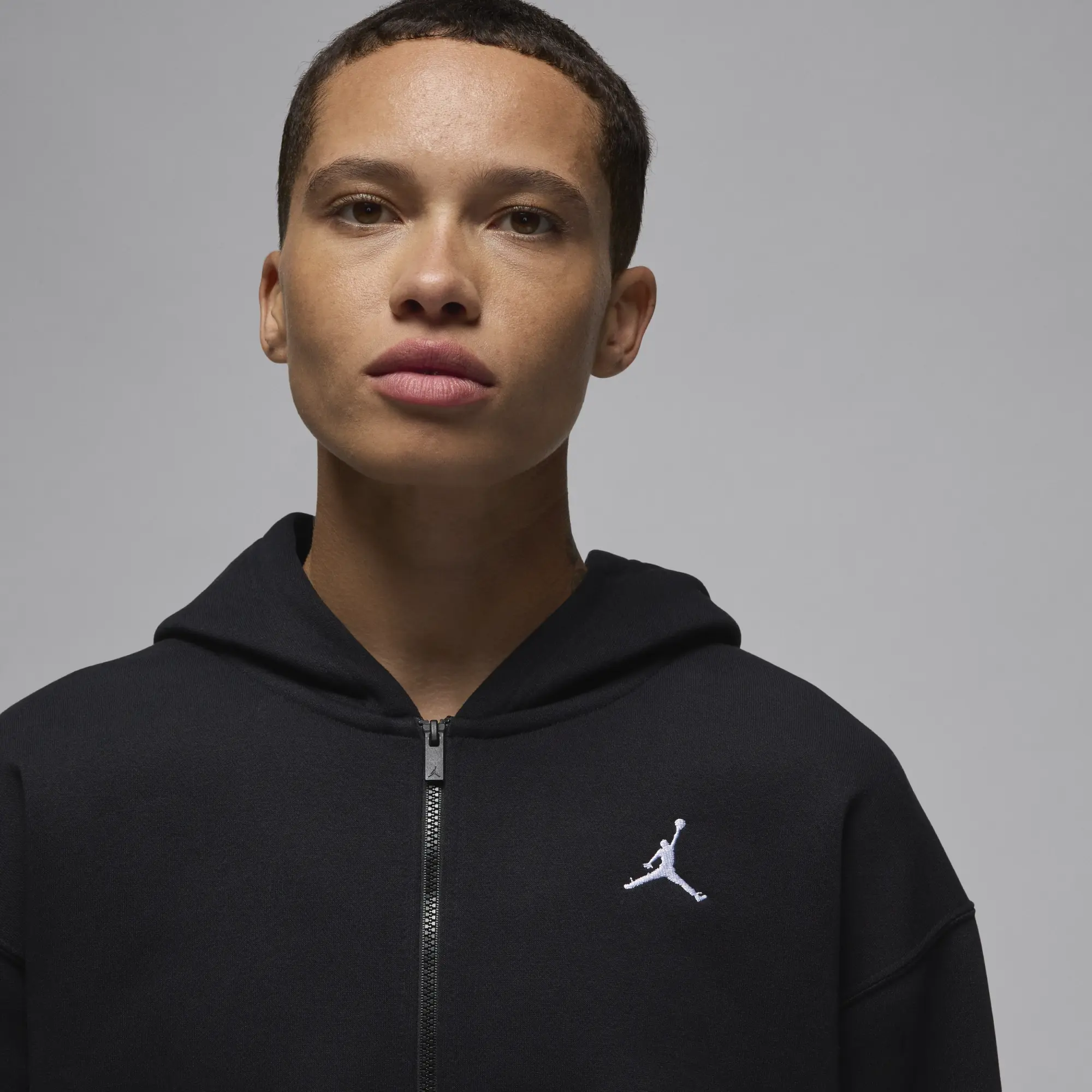 Nike Jordan Brooklyn Fleece Women's Full-Zip Hoodie - Black - Cotton/Polyester