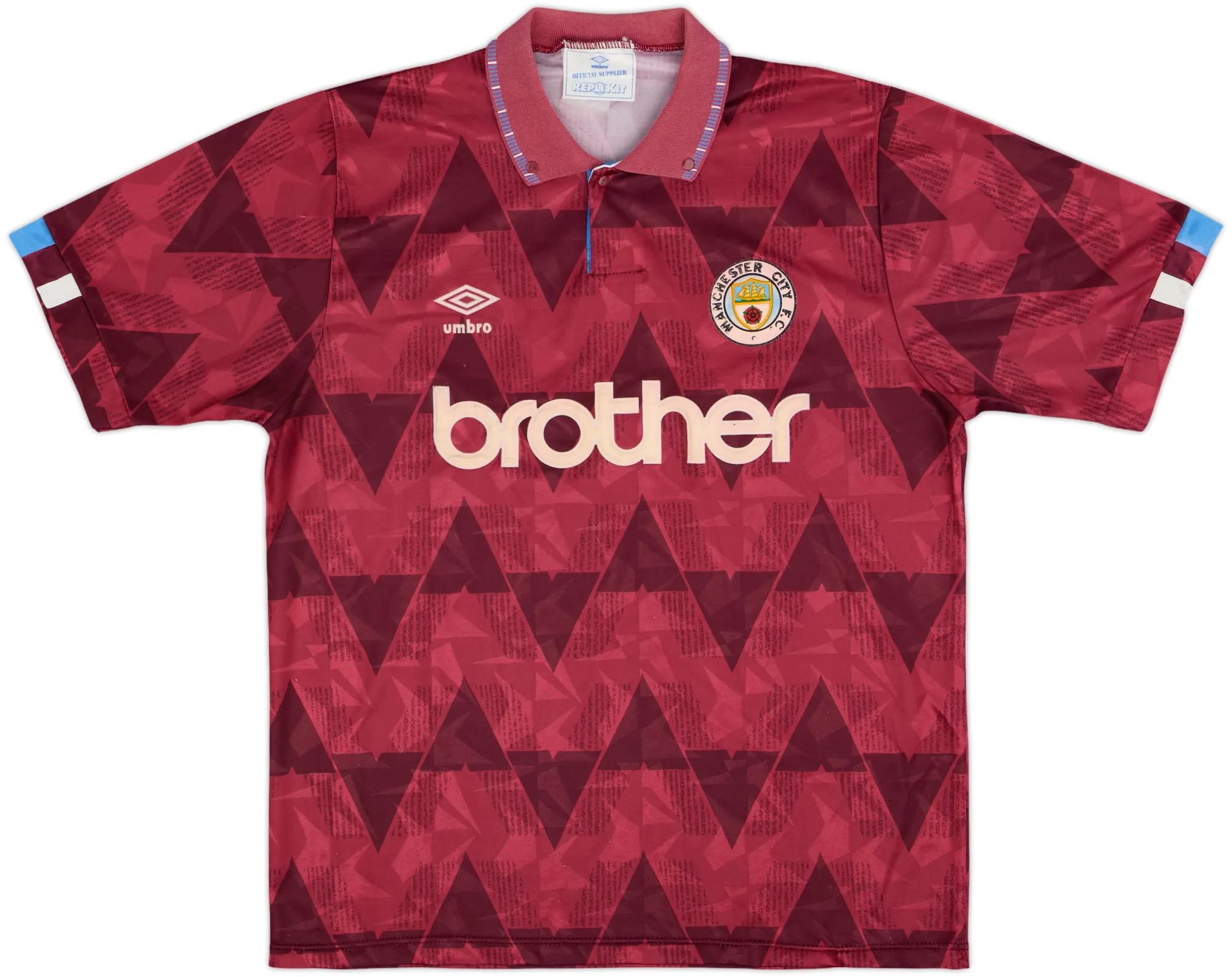 Umbro Manchester City Mens SS Away Shirt 1990/92
