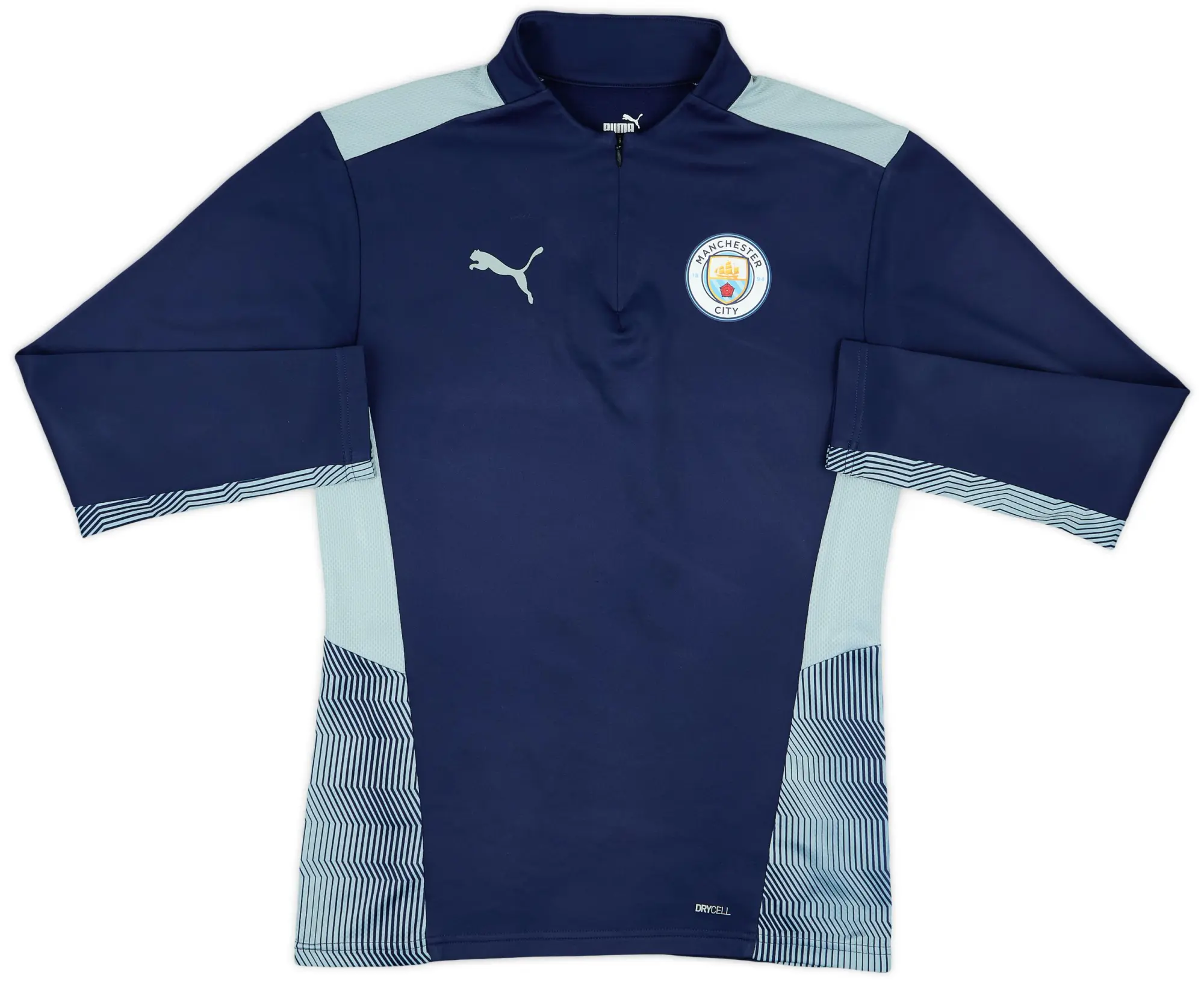2021-22 Manchester City Puma 1/4 Zip Drill Top - 8/10 - (S)