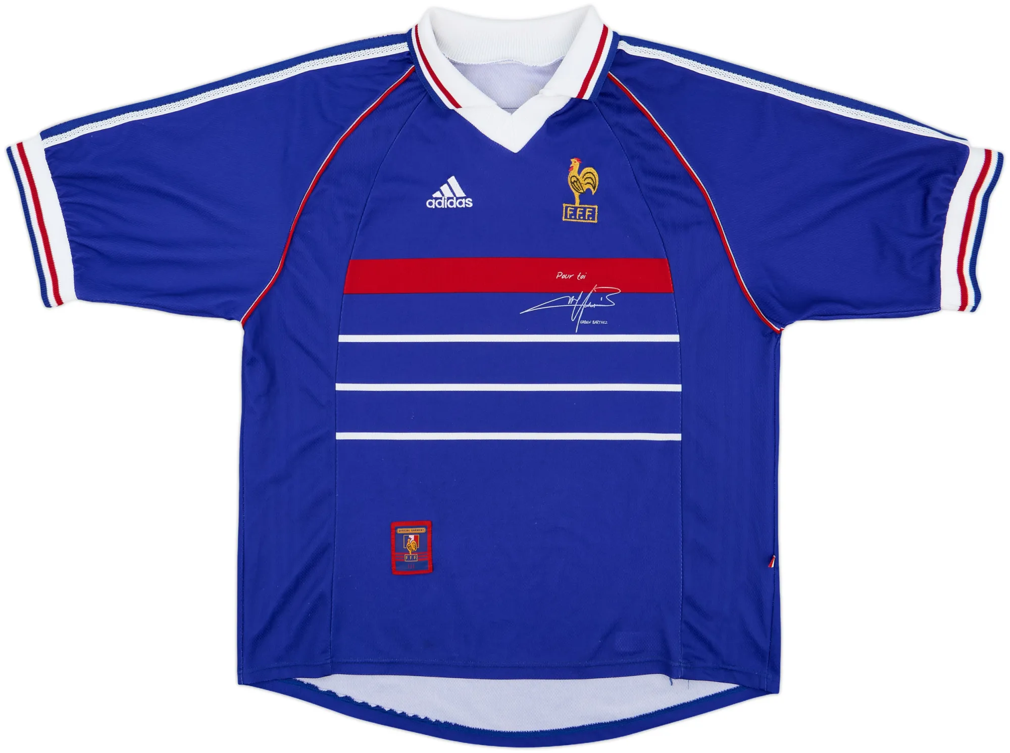 adidas France Mens SS Home Shirt 1998