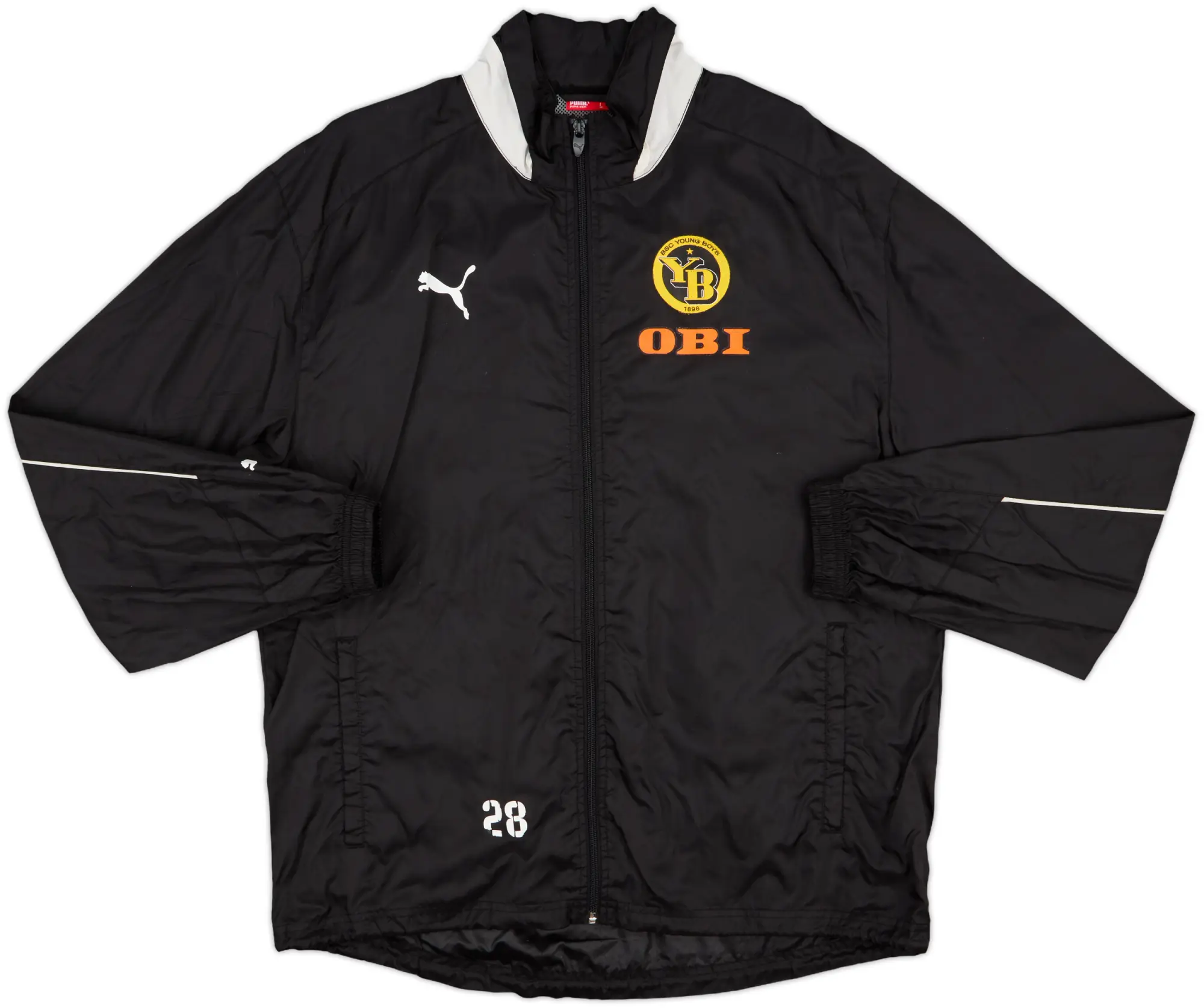 2008-10 Young Boys Player Issue Puma Hooded Rain Jacket #28 - 7/10 - (M)