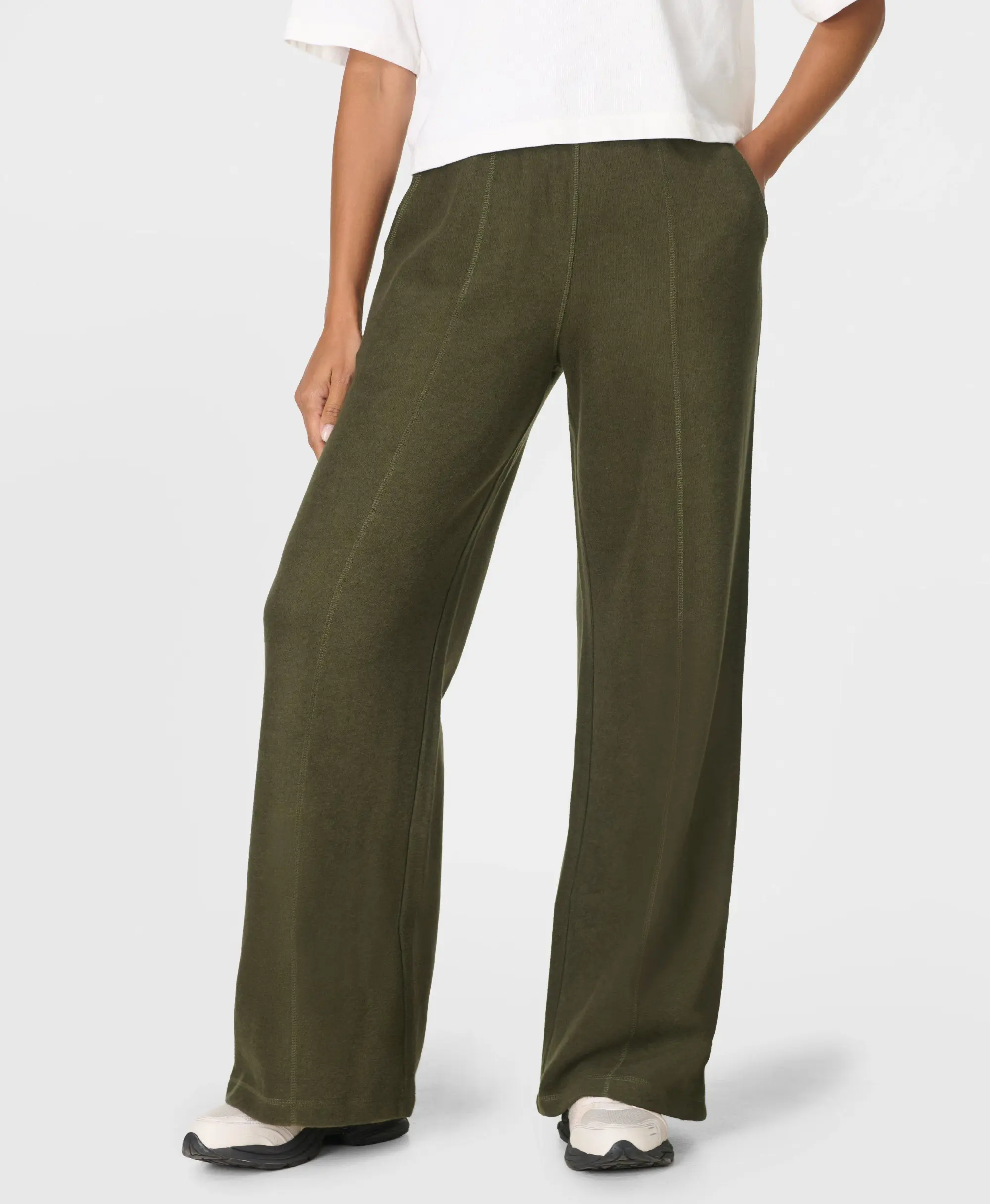 Escape Luxe Fleece Ribbed Wide Leg Trouser