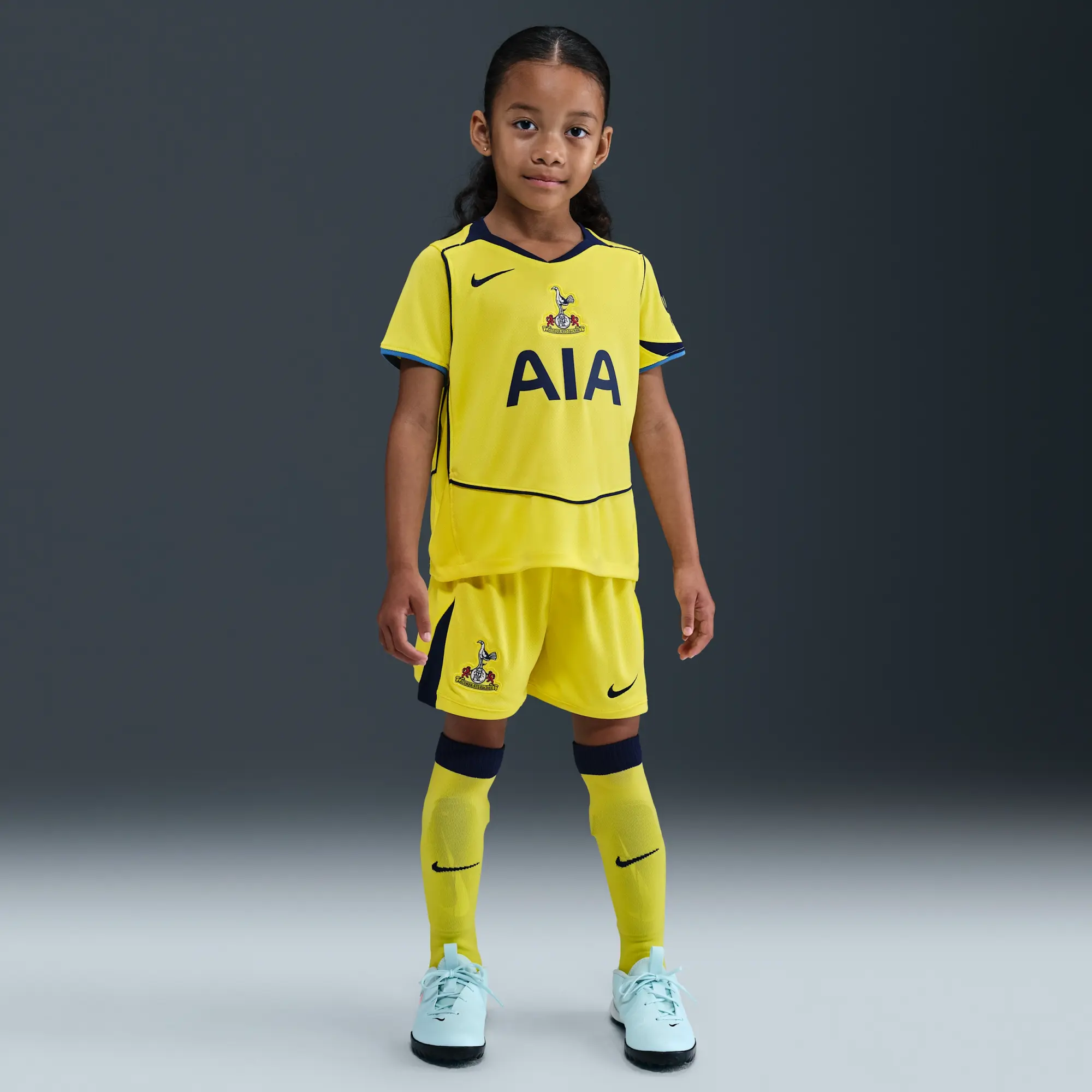 Tottenham Hotspur 2025/26 Stadium Third Younger Kids' Nike Dri-FIT Total 90 Football 3-Piece Kit - Yellow - Polyester