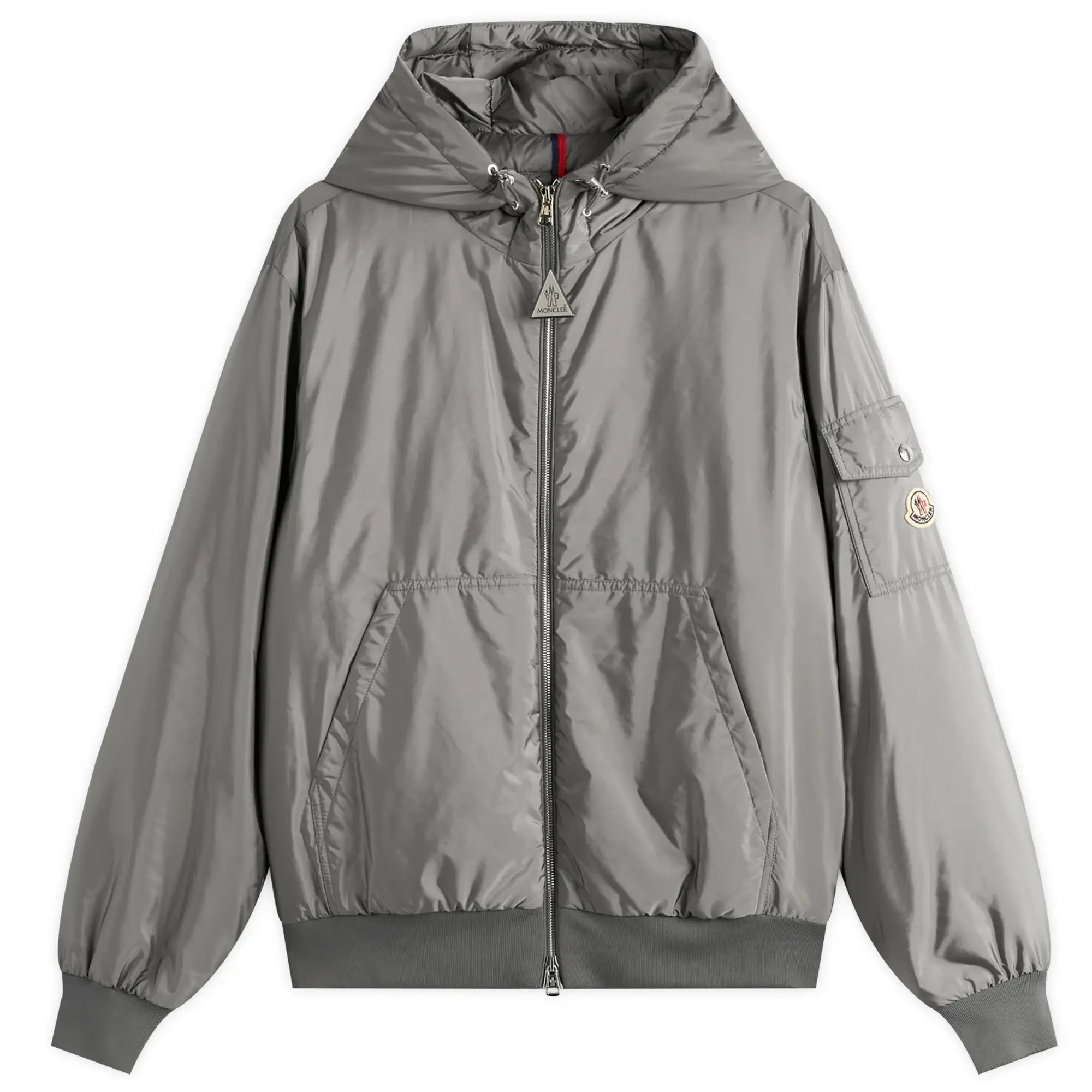 Moncler Men's Poiliot Jacket Eco Nylon Hooded Jacket Grey