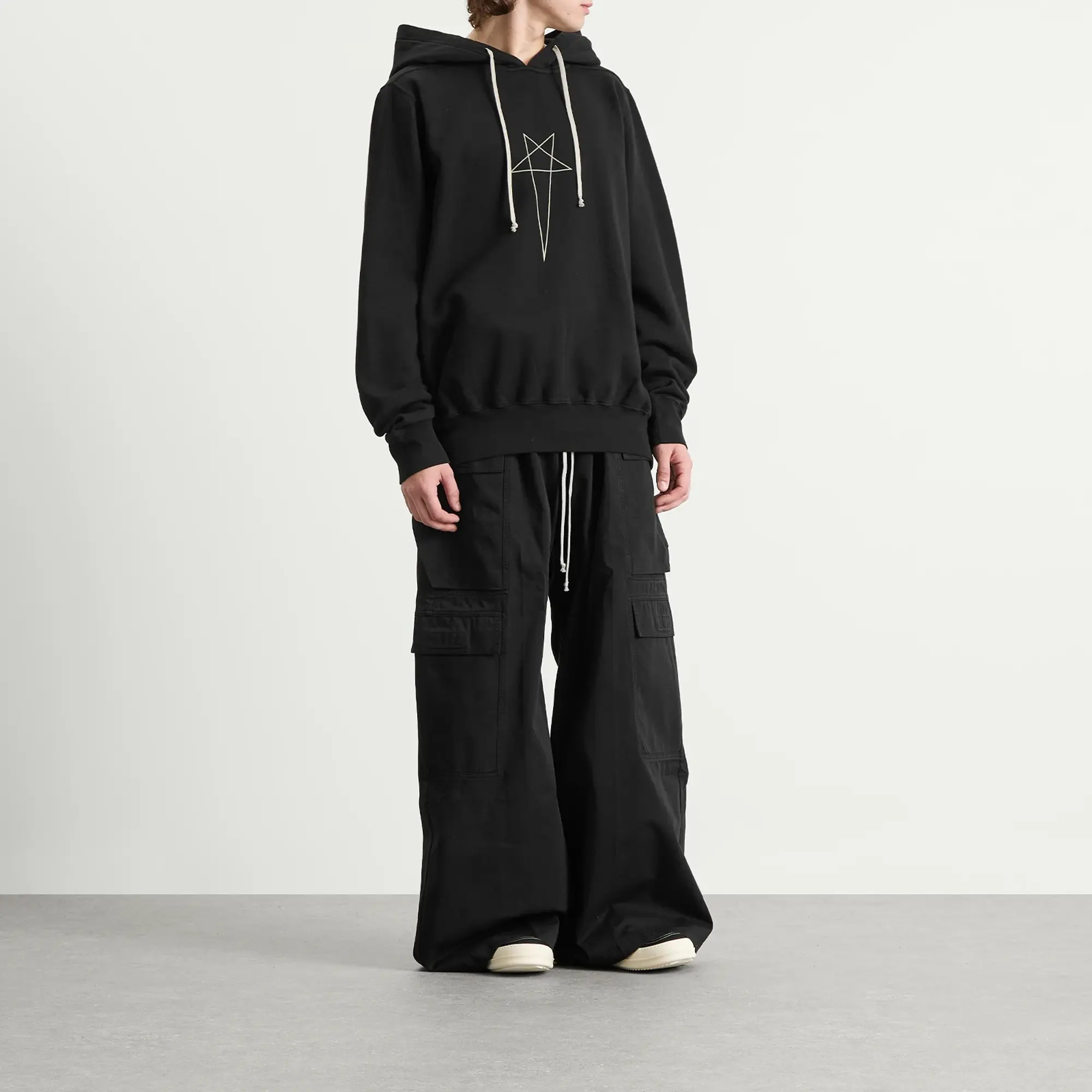 Rick Owens DRKSHDW Men's Oversized Hoodie Black/Pearl