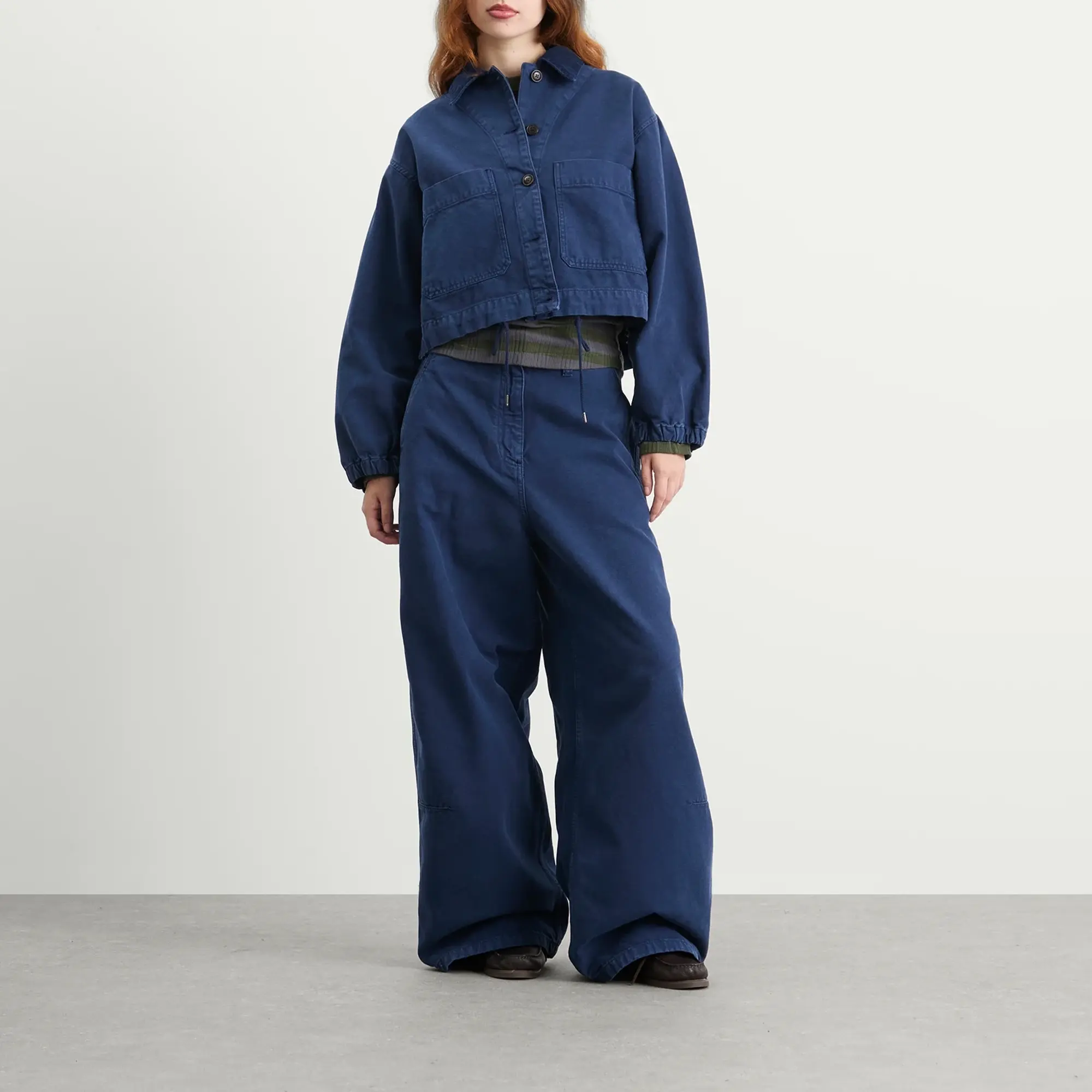 Girls of Dust Women's Atlantide Canvas Chino Trousers Indigo Blue