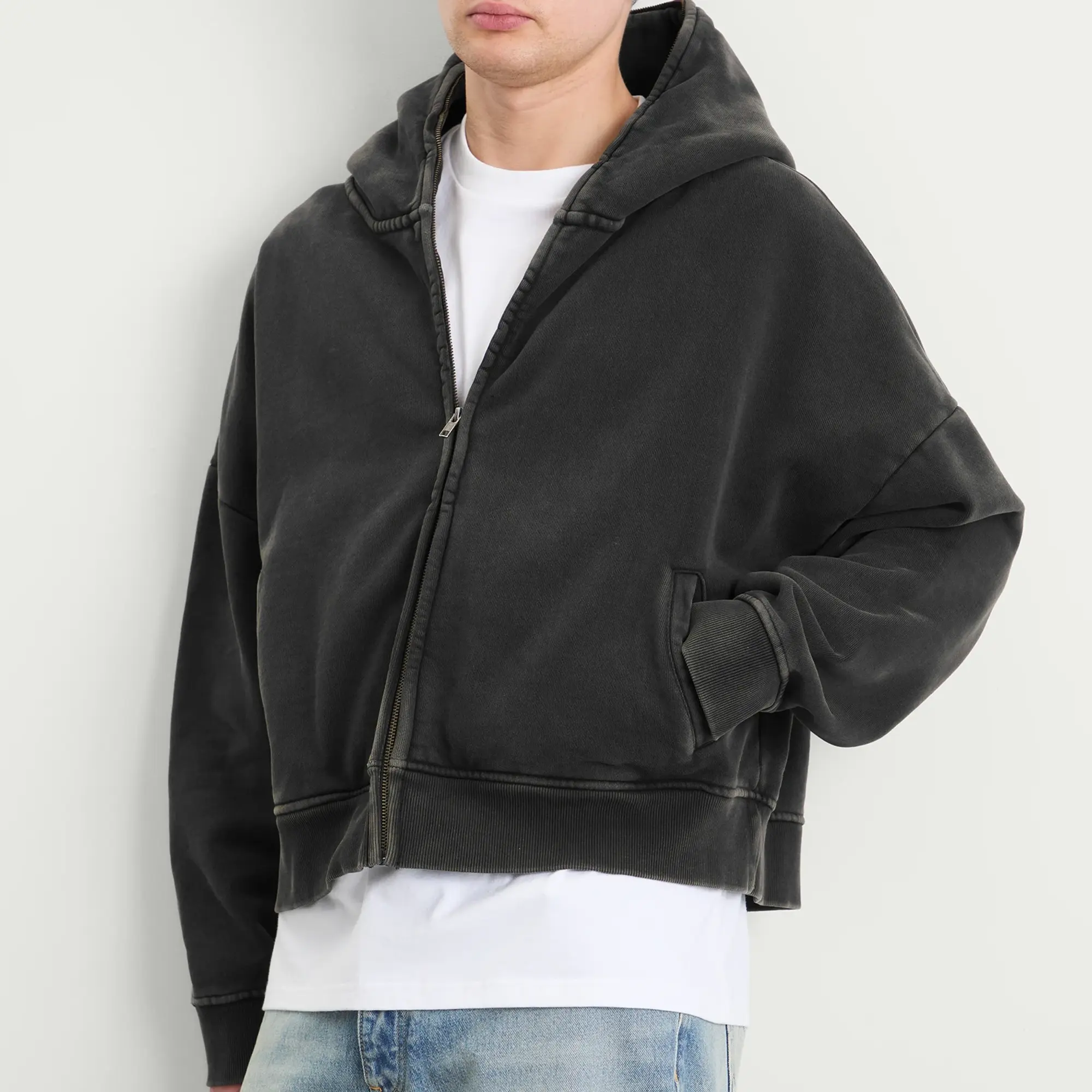 Entire Studios Men's Eternal Full-Zip Hoodie Washedblack