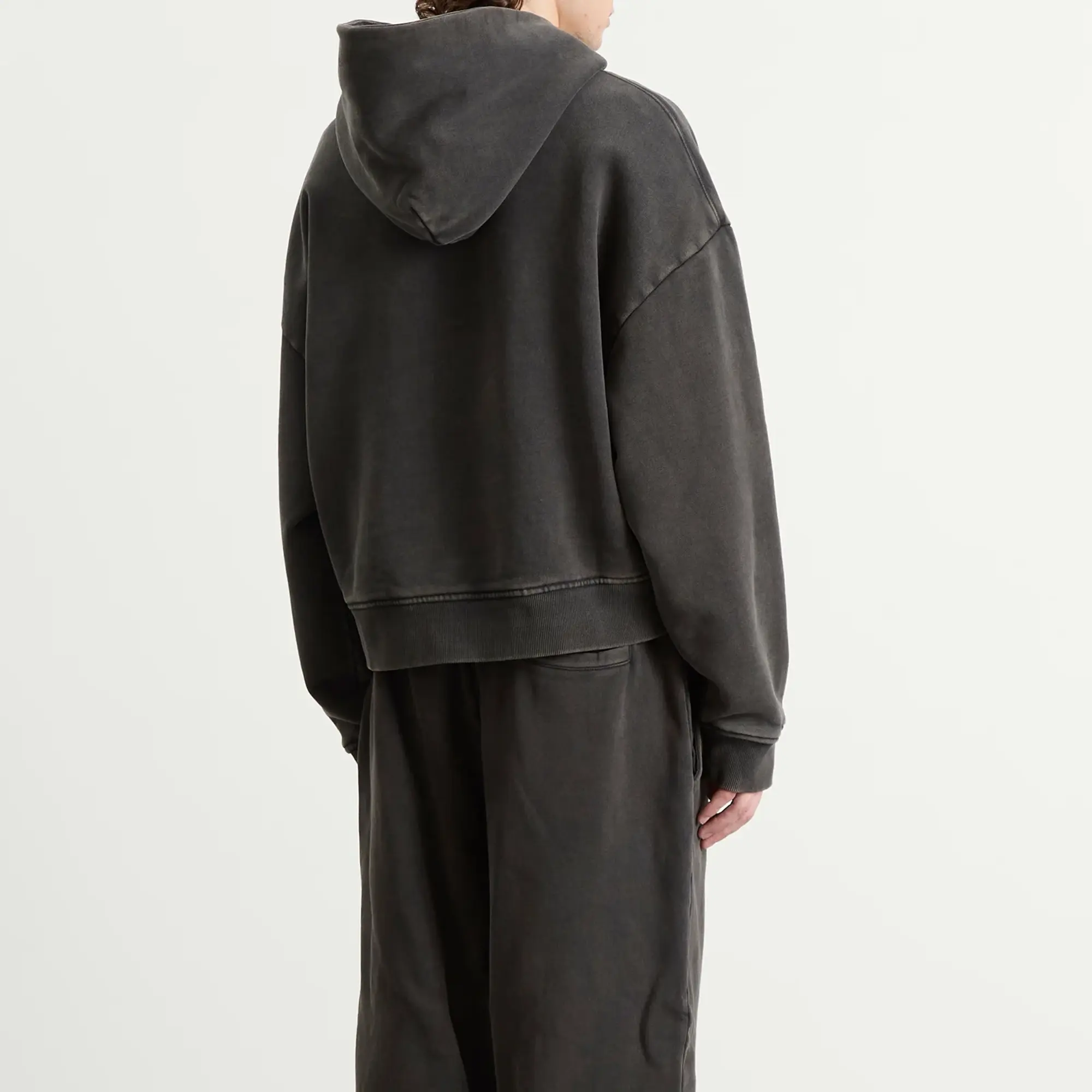 Entire Studios Men's Thermal Waffle Hoodie Washedblack