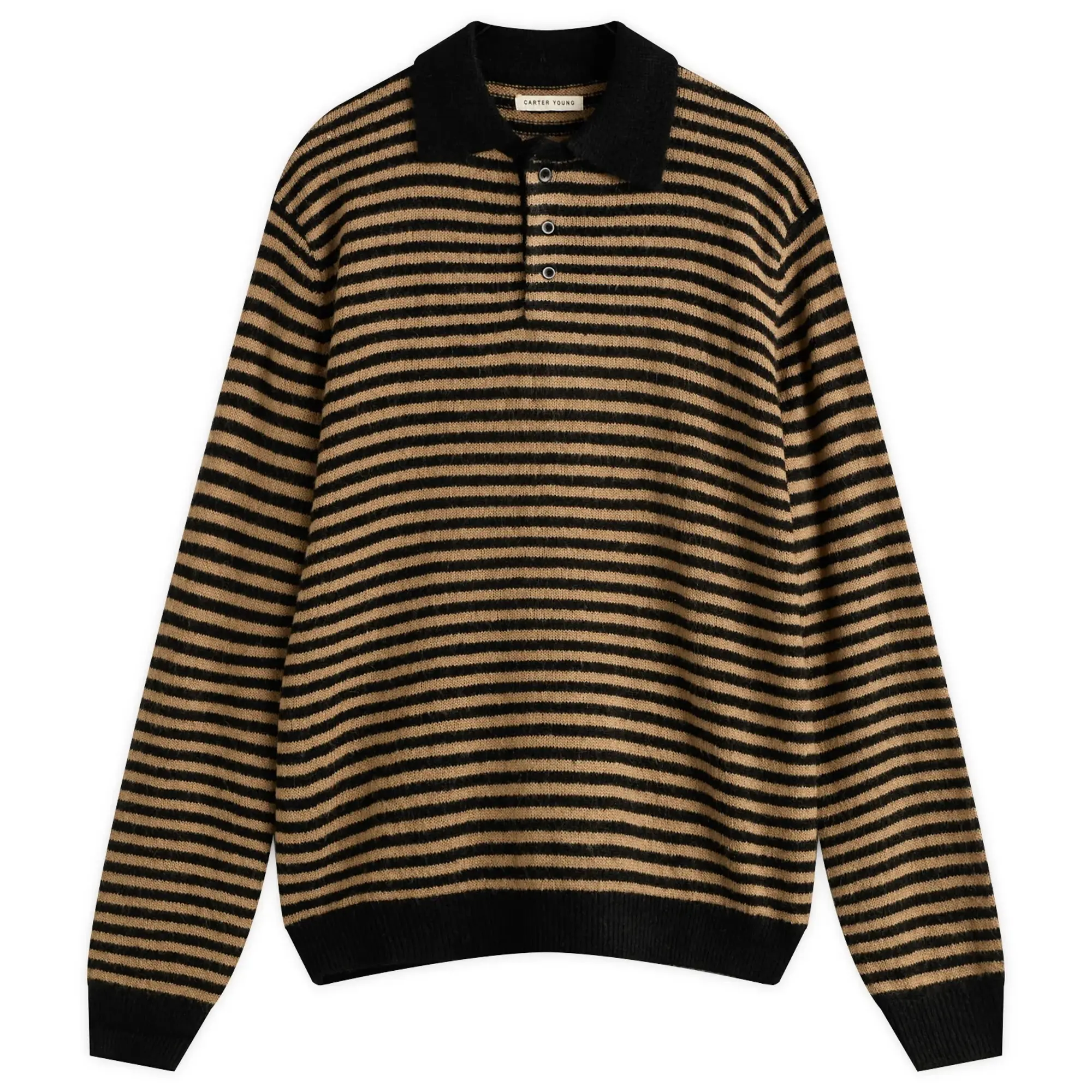 Carter Young Men's Stripe Leigh Polo Black / Stripe