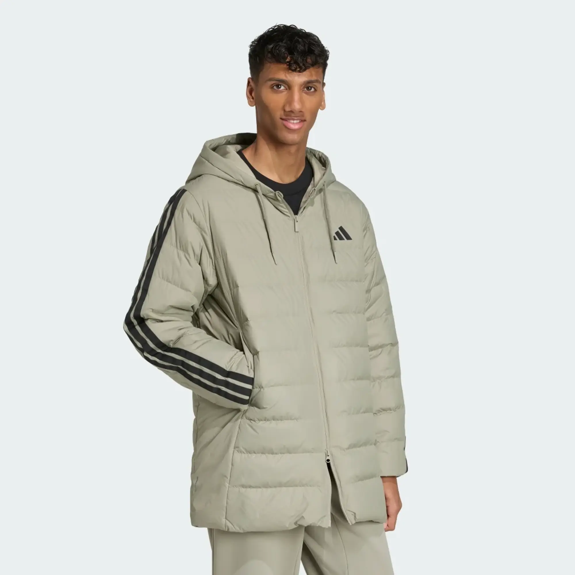 adidas Essentials CLIMAWARM 3-Stripes Light Down Hooded Parka