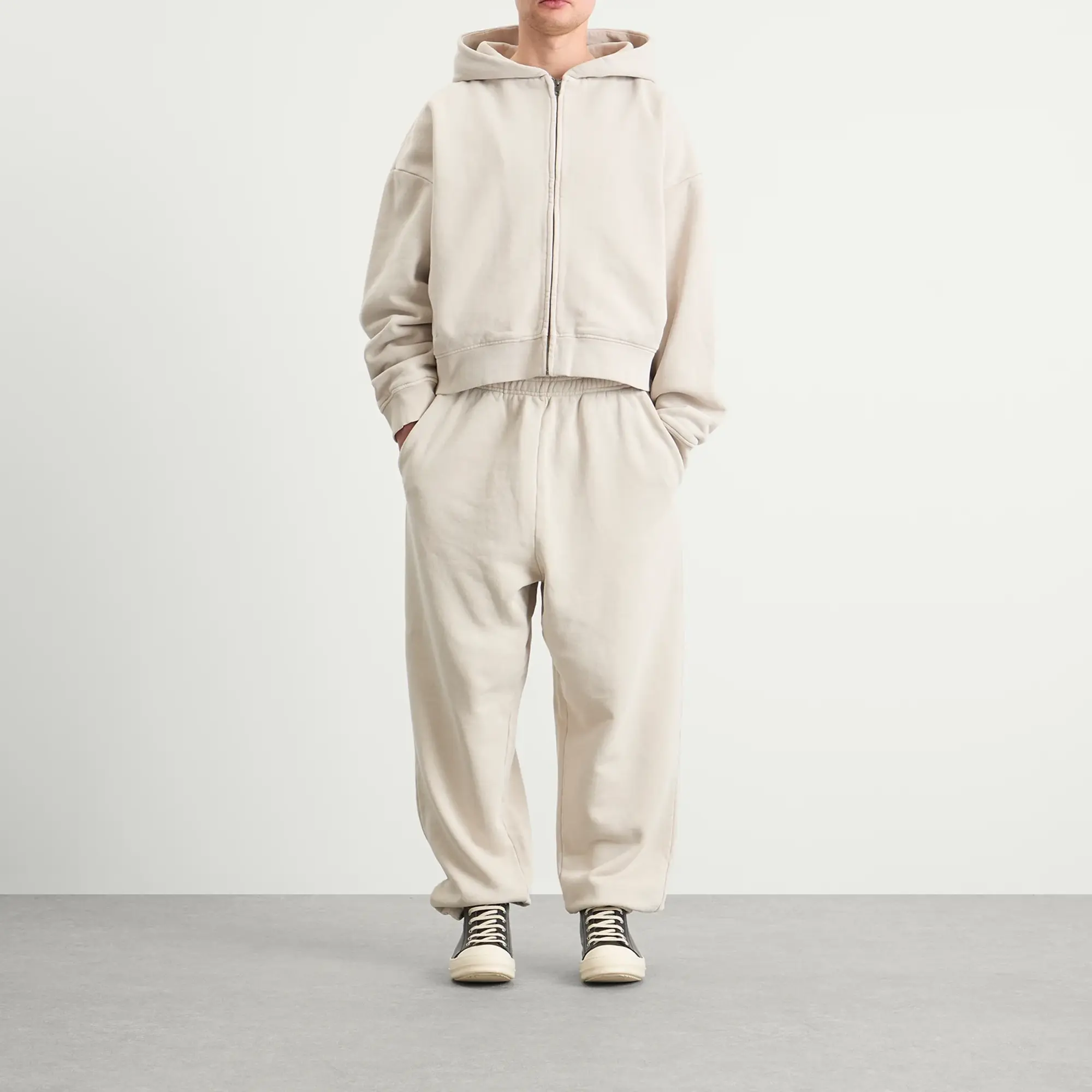 Entire Studios Men's Thermal Waffle Hoodie Offwhite