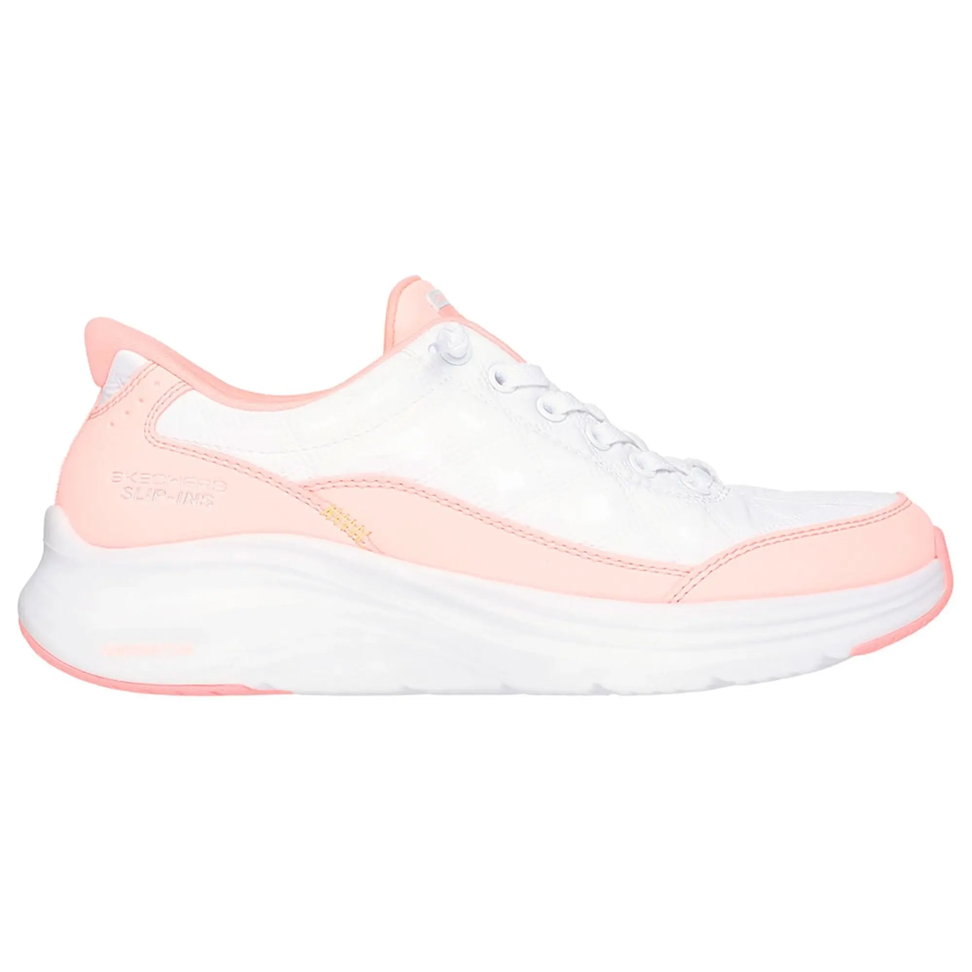 Skechers Women's Slip-ins: Contour Foam - Cosy Fit Sneaker in White/Coral