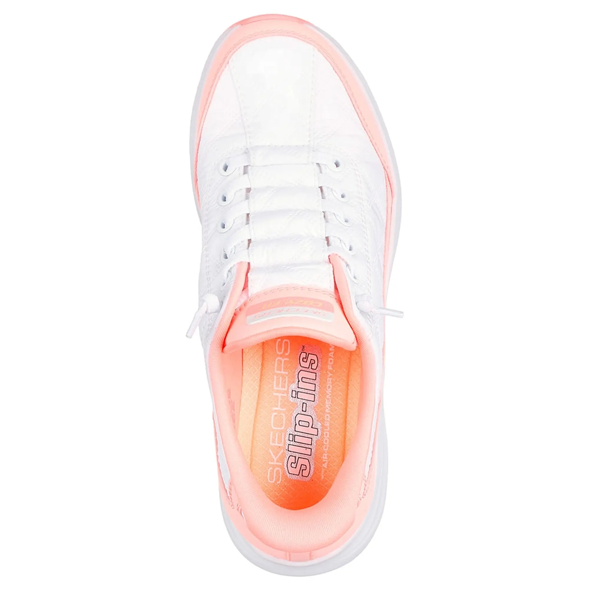 Skechers Women's Slip-ins: Contour Foam - Cosy Fit Sneaker in White/Coral