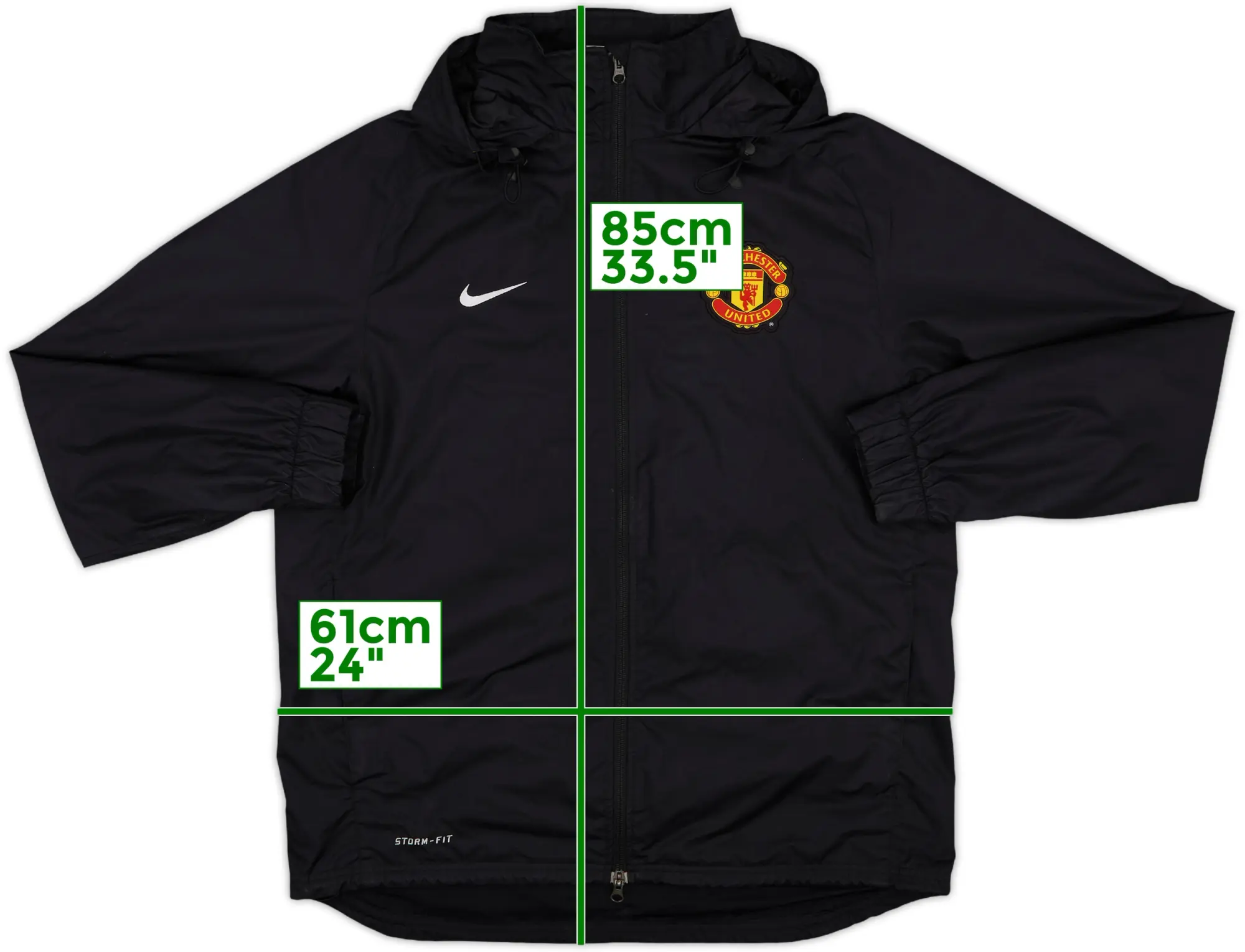 2011-12 Manchester United Nike Hooded Rain Jacket - 8/10 - (L)
