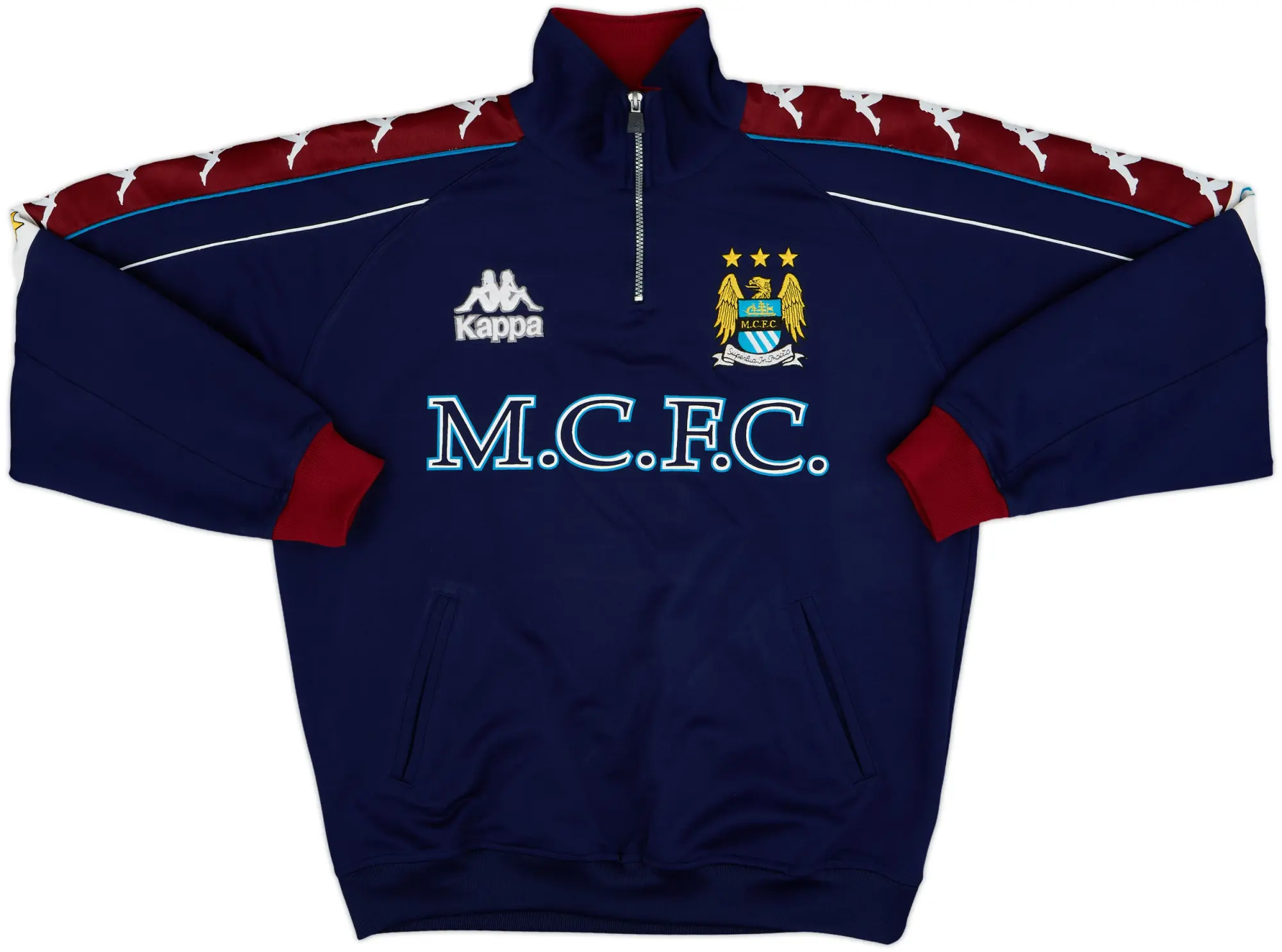 1997-99 Manchester City Kappa 1/4 Zip Drill Top - 9/10 - (M)