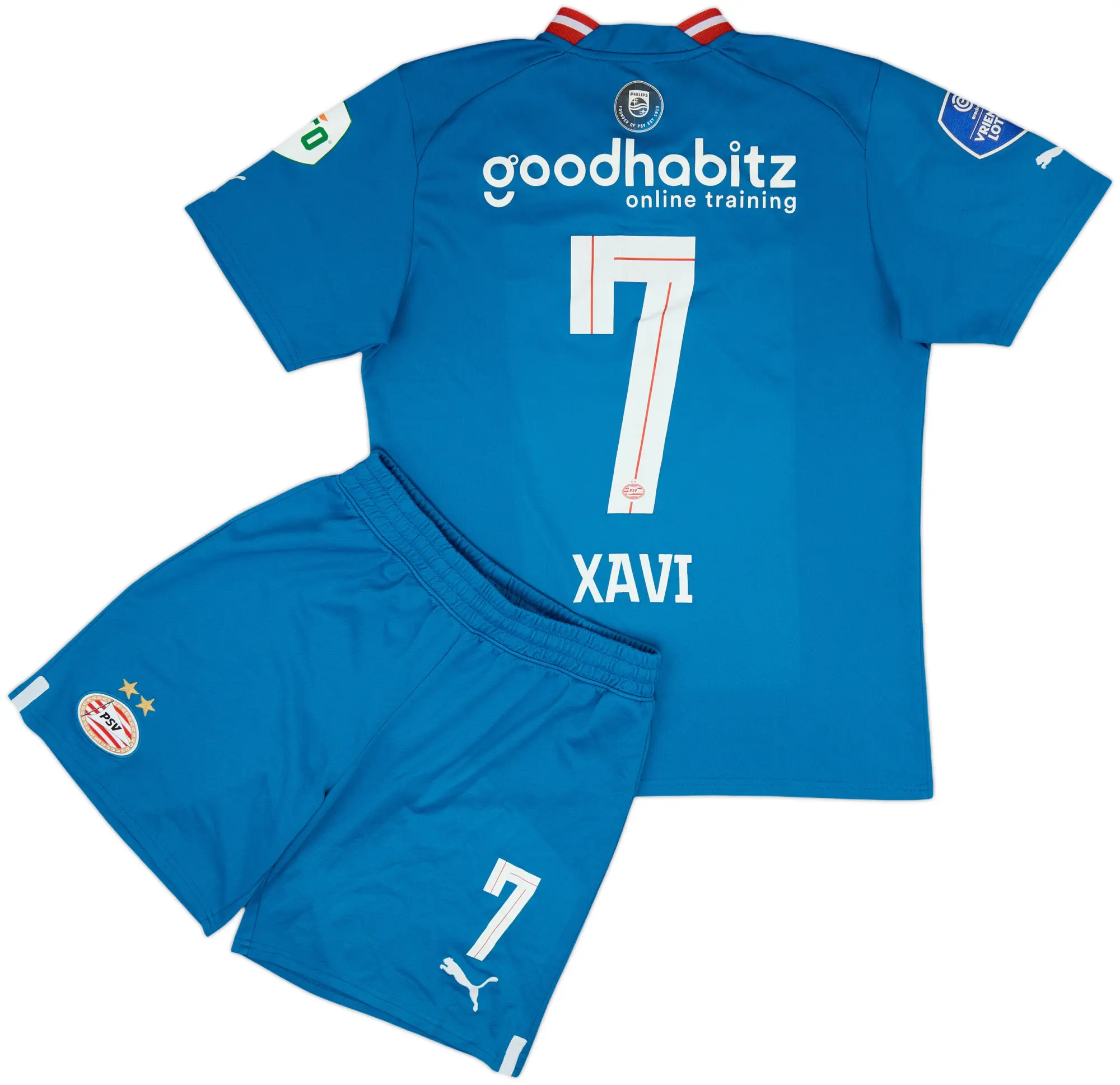 2022-23 PSV Third Shirt & Shorts Xavi #7 - 7/10 - (M)