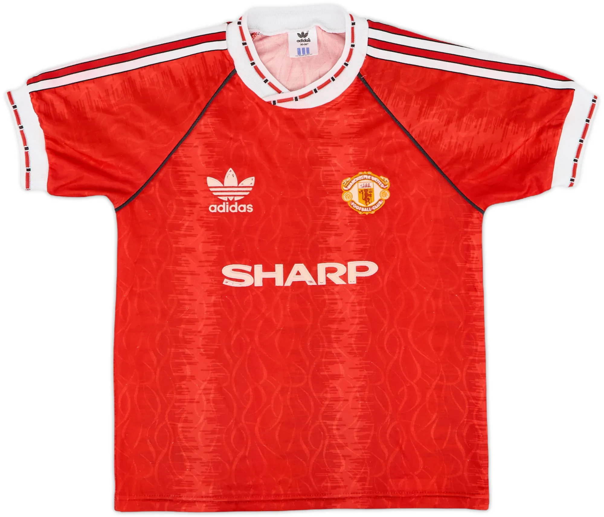 adidas Manchester United Boys SS Home Shirt 1990/92