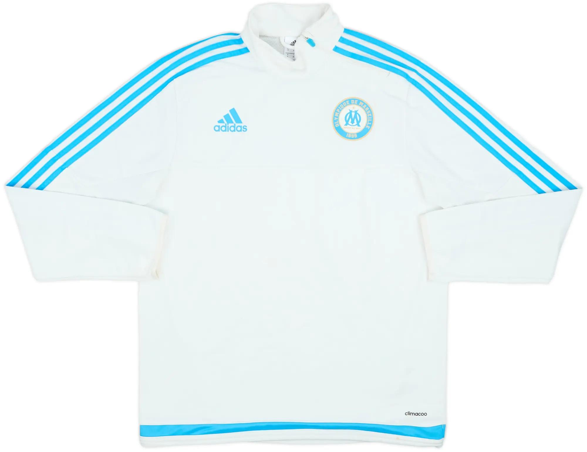 2015-16 Olympique Marseille adidas 1/4 Zip Sweat Top - 7/10 - (M)