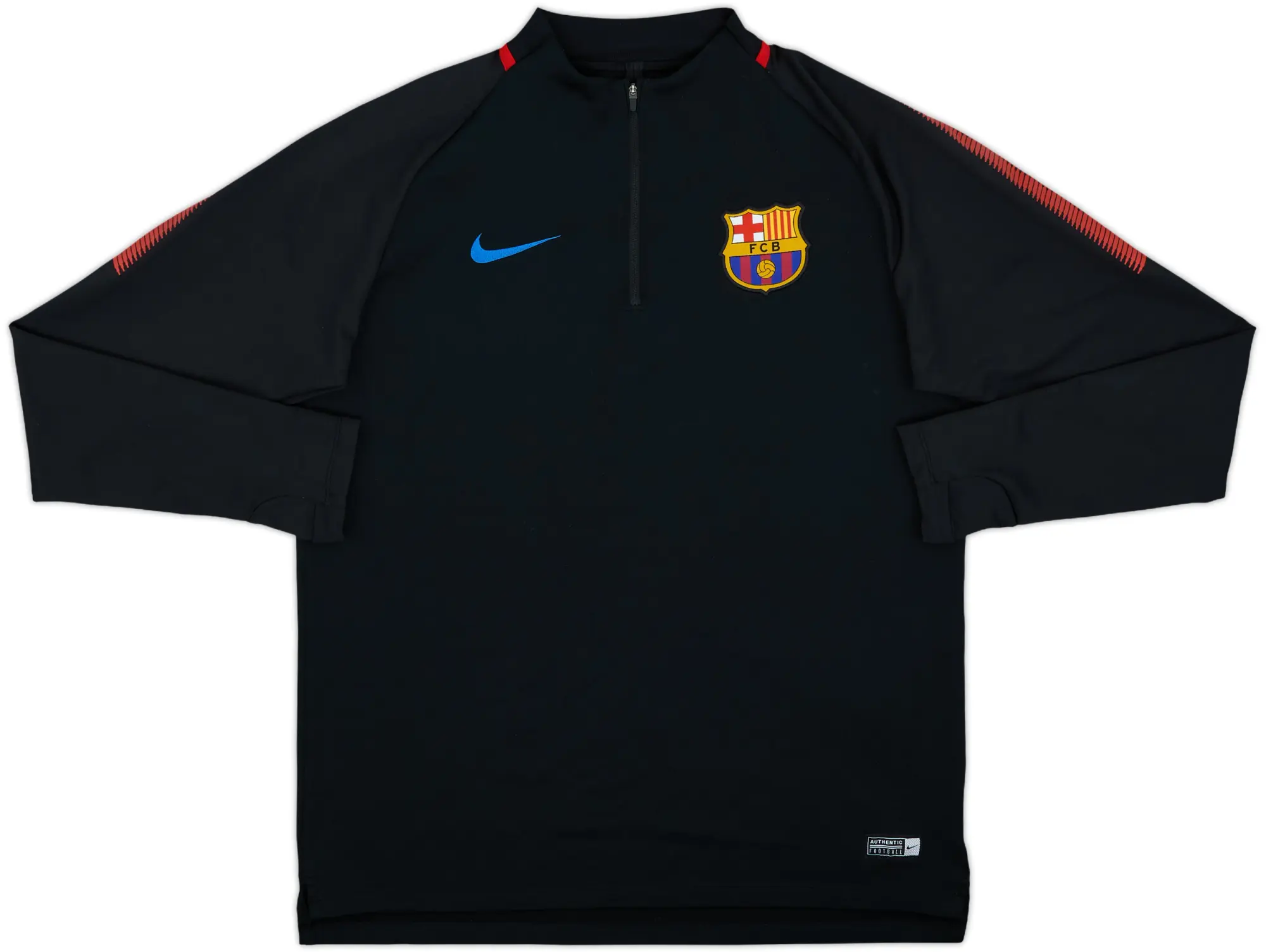 2017-18 Barcelona Nike 1/4 Zip Sweat Top - 10/10 - (L)