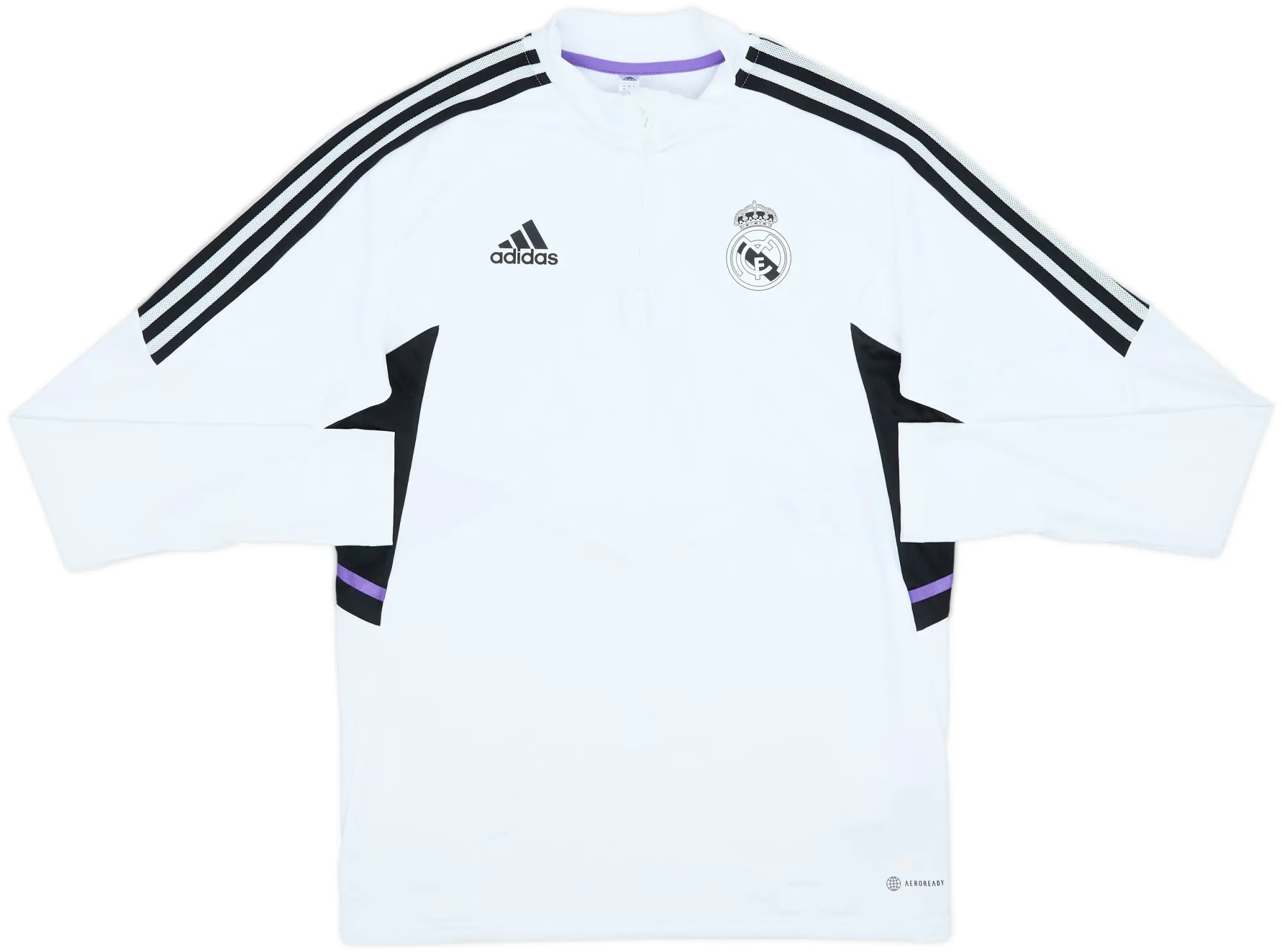 2022-23 Real Madrid adidas 1/4 Zip Sweat Top - 9/10 - (M)